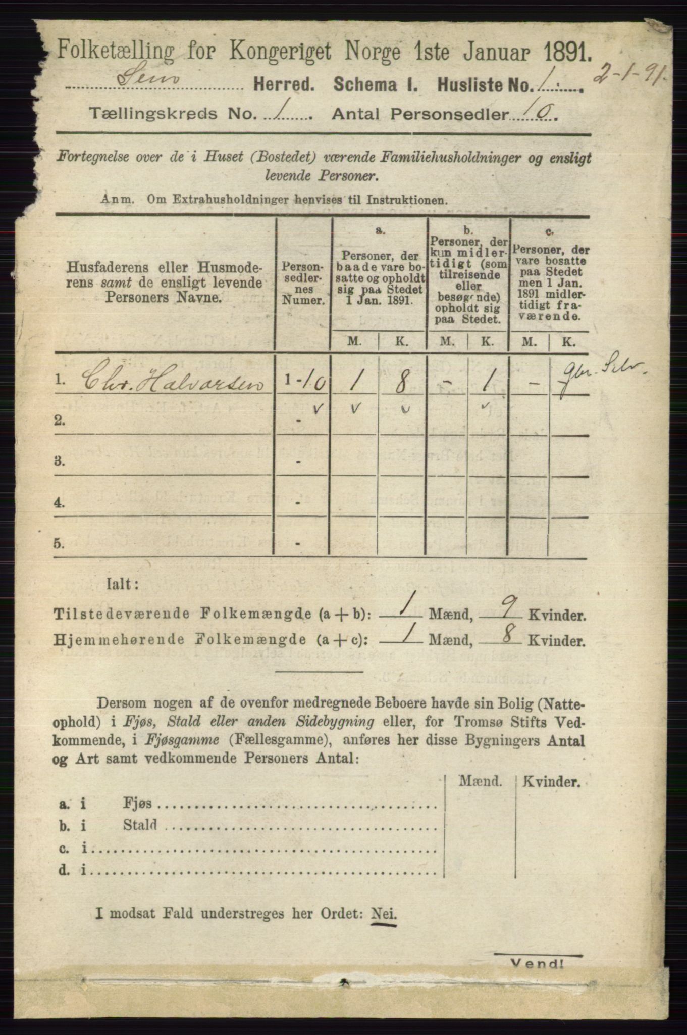 RA, 1891 census for 0721 Sem, 1891, p. 34