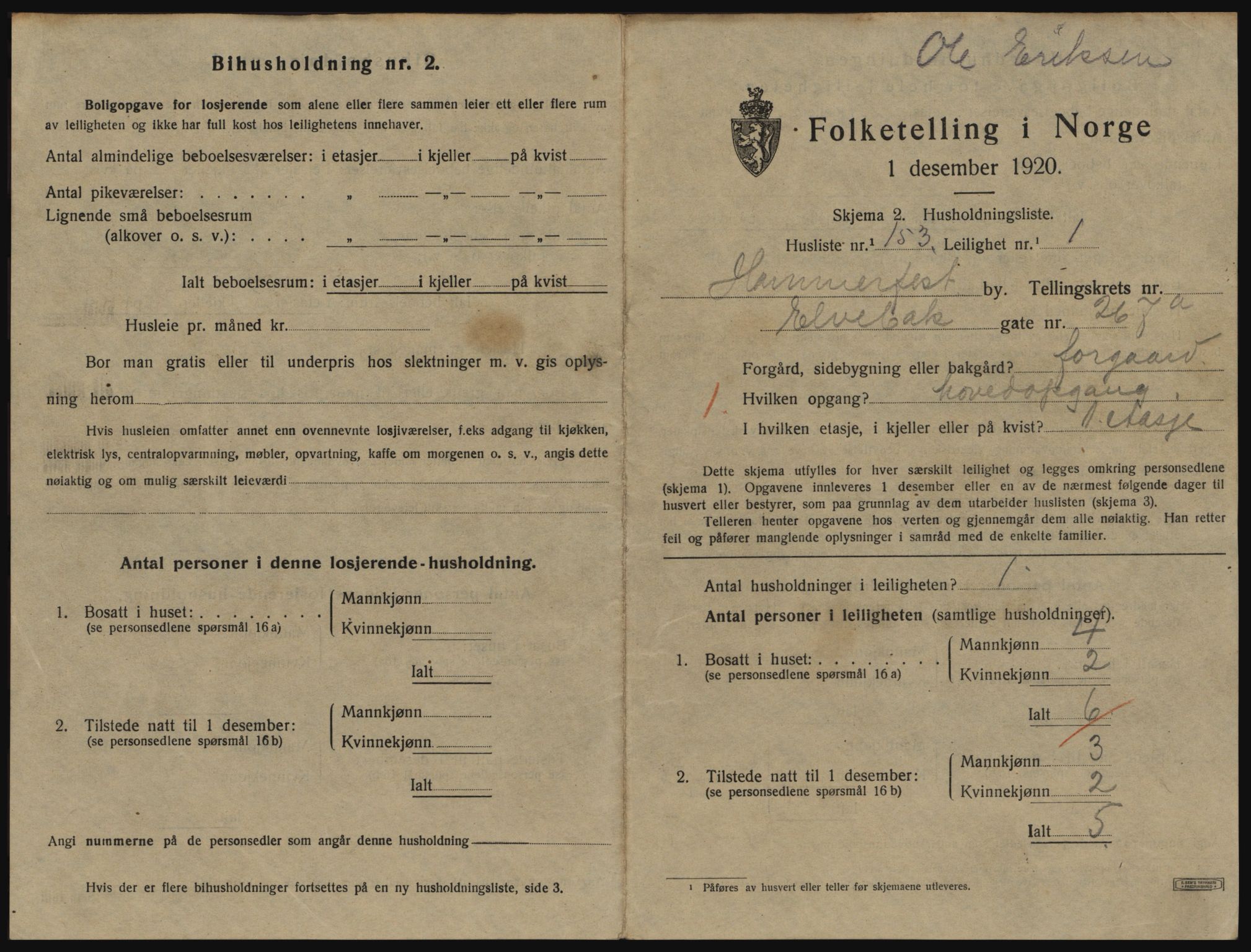 SATØ, 1920 census for Hammerfest, 1920, p. 2386