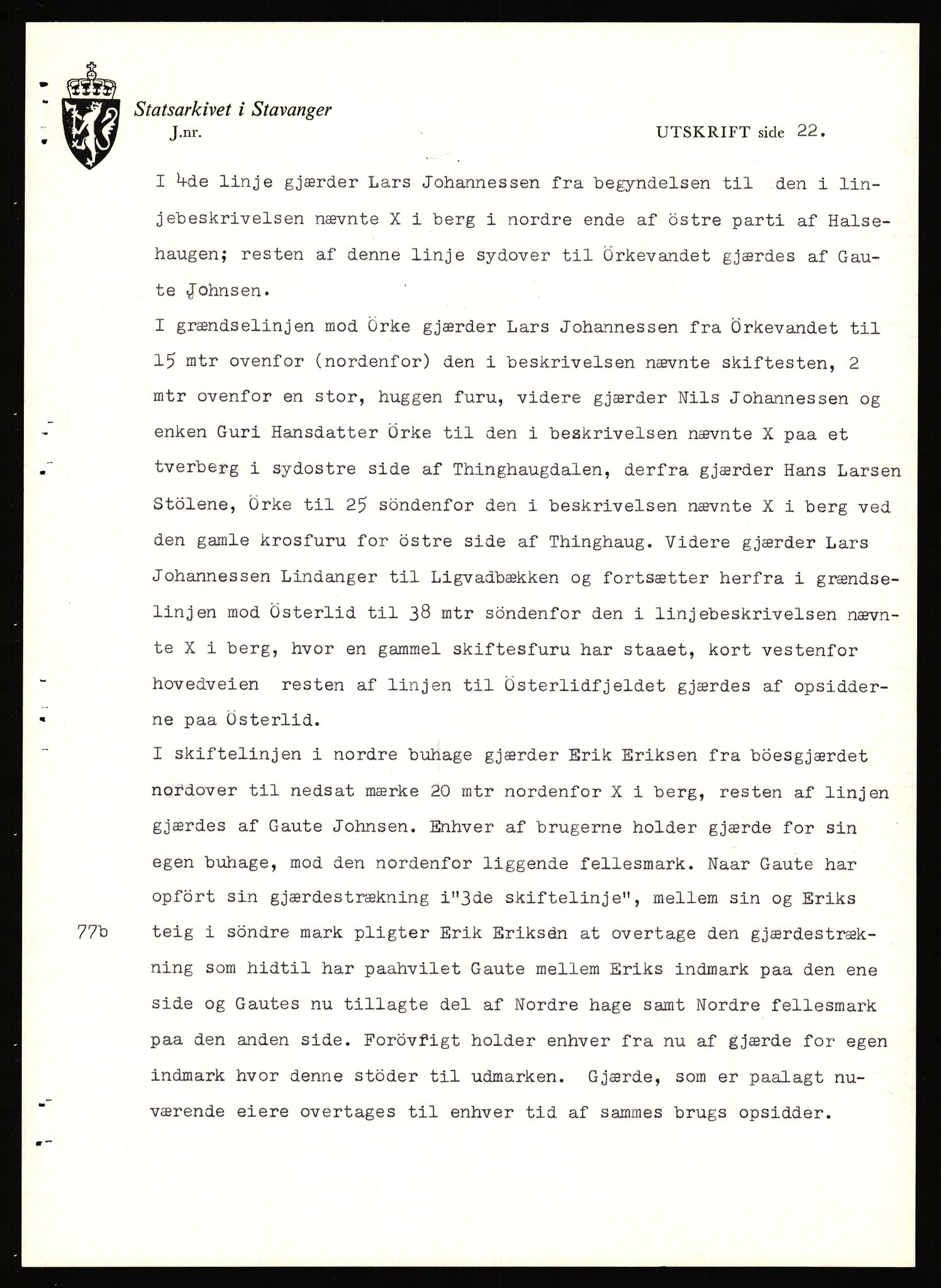 Statsarkivet i Stavanger, AV/SAST-A-101971/03/Y/Yj/L0048: Avskrifter sortert etter gårdsnavn: Kluge - Kristianslyst, 1750-1930, p. 521