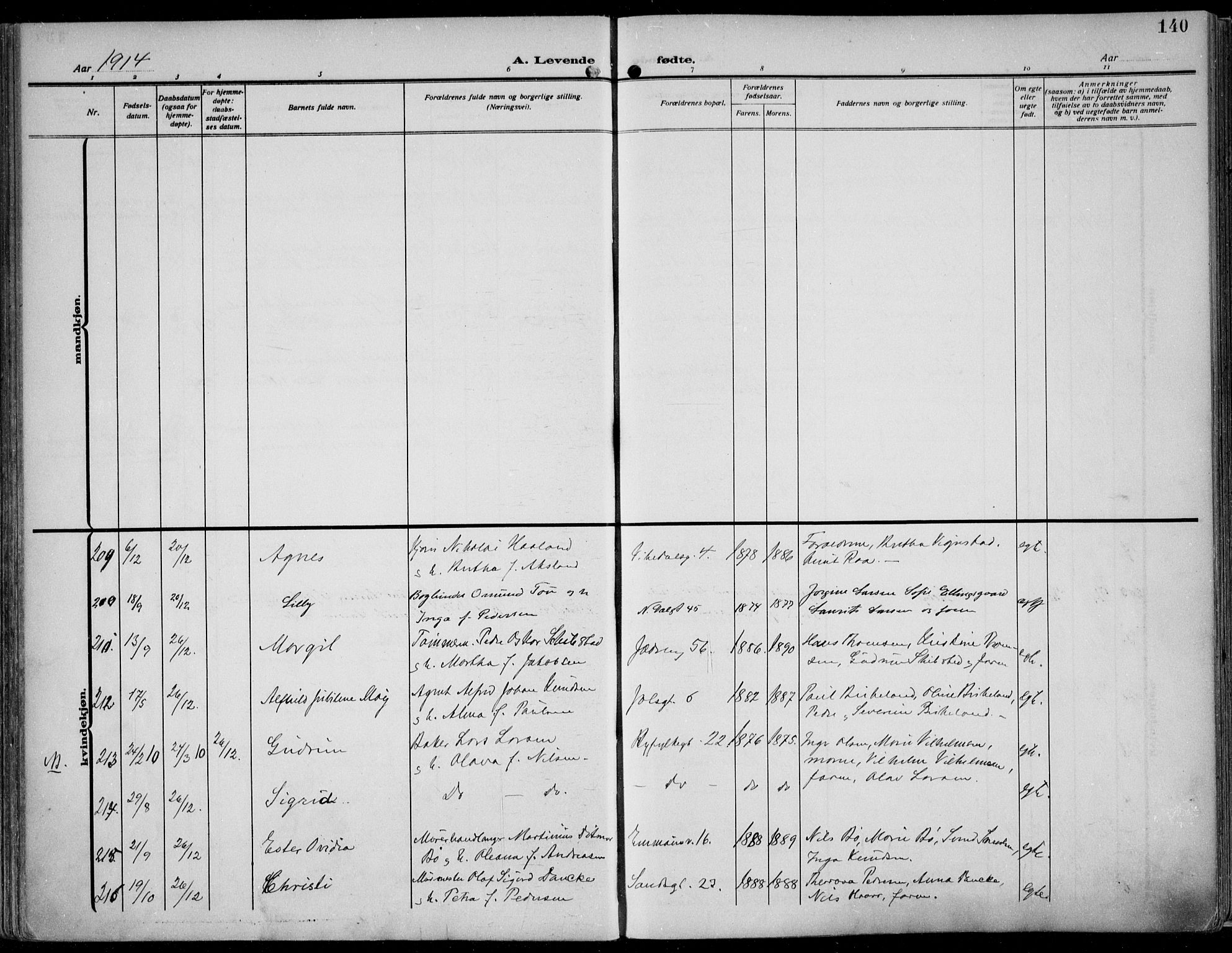 St. Johannes sokneprestkontor, AV/SAST-A-101814/002/B/L0002: Parish register (official) no. A 9, 1911-1921, p. 140