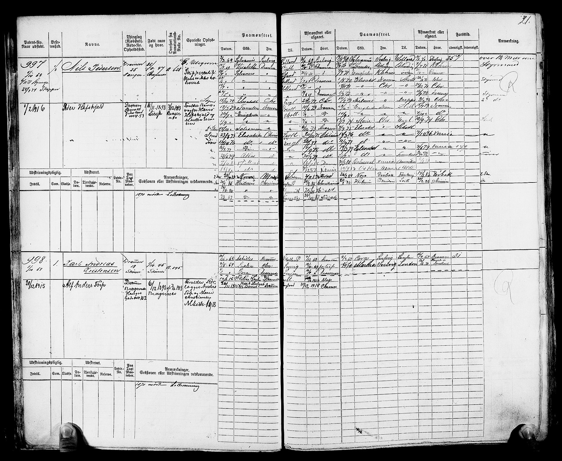 Drammen innrulleringsdistrikt, AV/SAKO-A-781/F/Fc/L0002: Hovedrulle, 1869, p. 23