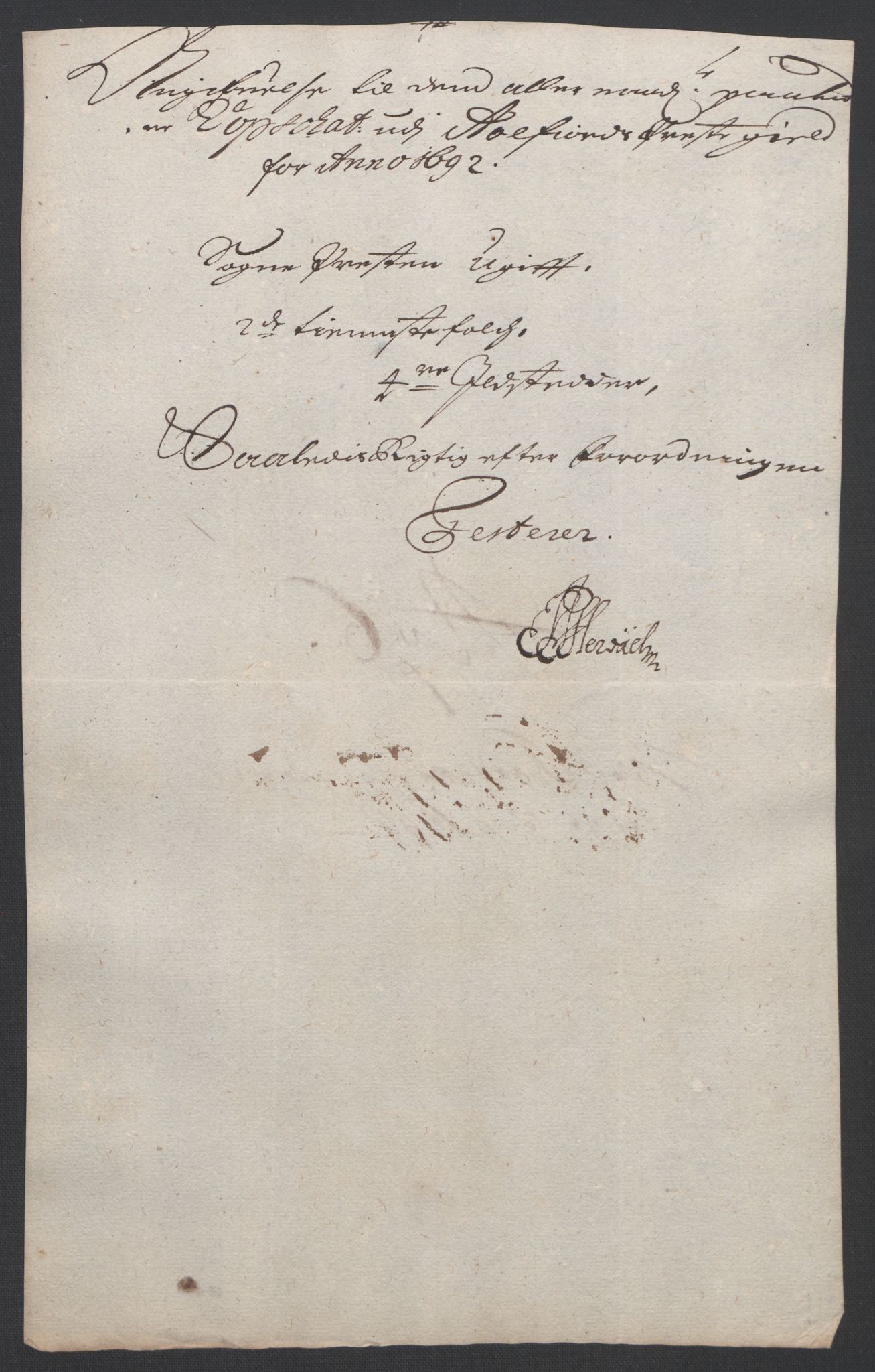 Rentekammeret inntil 1814, Reviderte regnskaper, Fogderegnskap, AV/RA-EA-4092/R57/L3849: Fogderegnskap Fosen, 1692-1693, p. 160