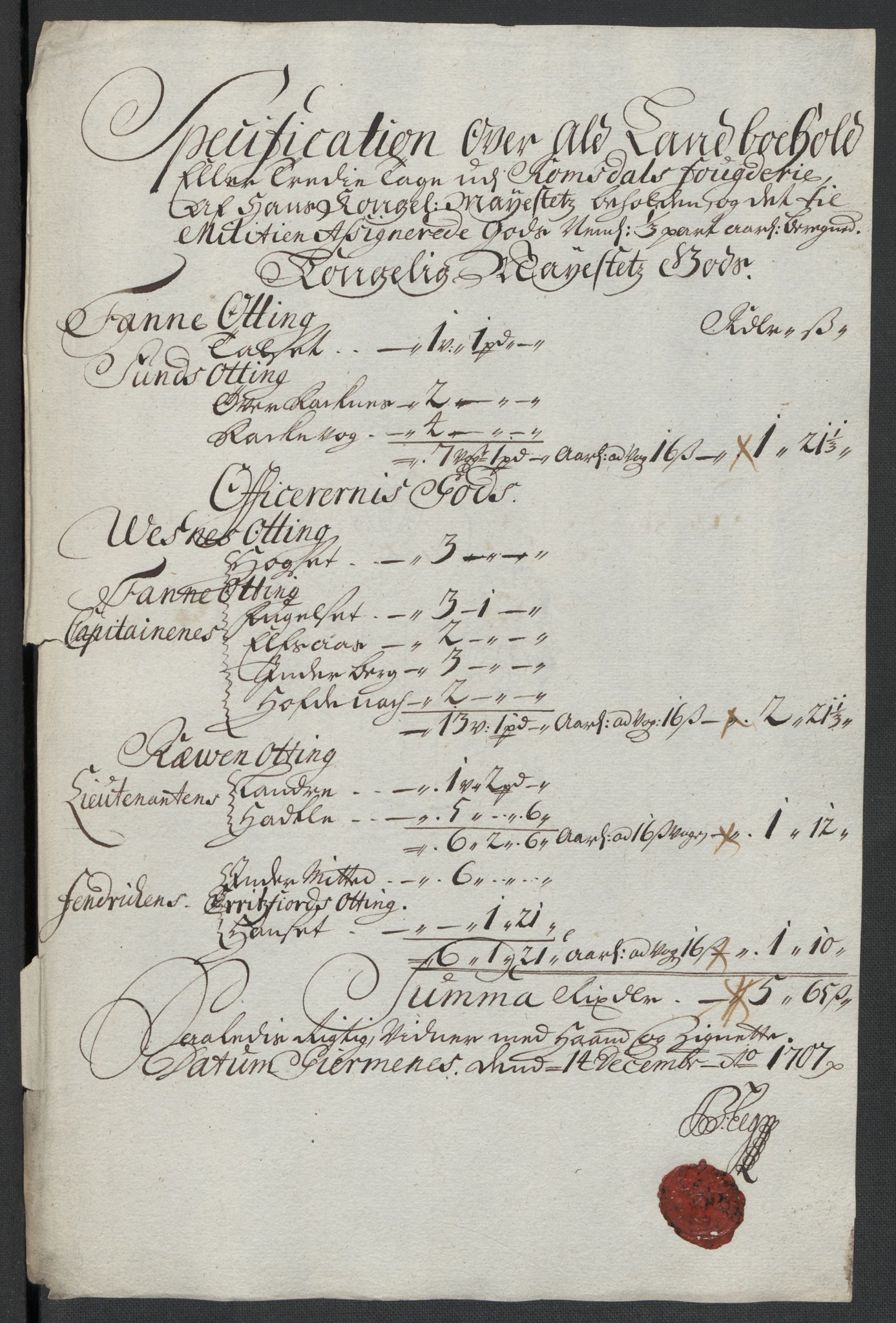 Rentekammeret inntil 1814, Reviderte regnskaper, Fogderegnskap, AV/RA-EA-4092/R55/L3658: Fogderegnskap Romsdal, 1707-1708, p. 122