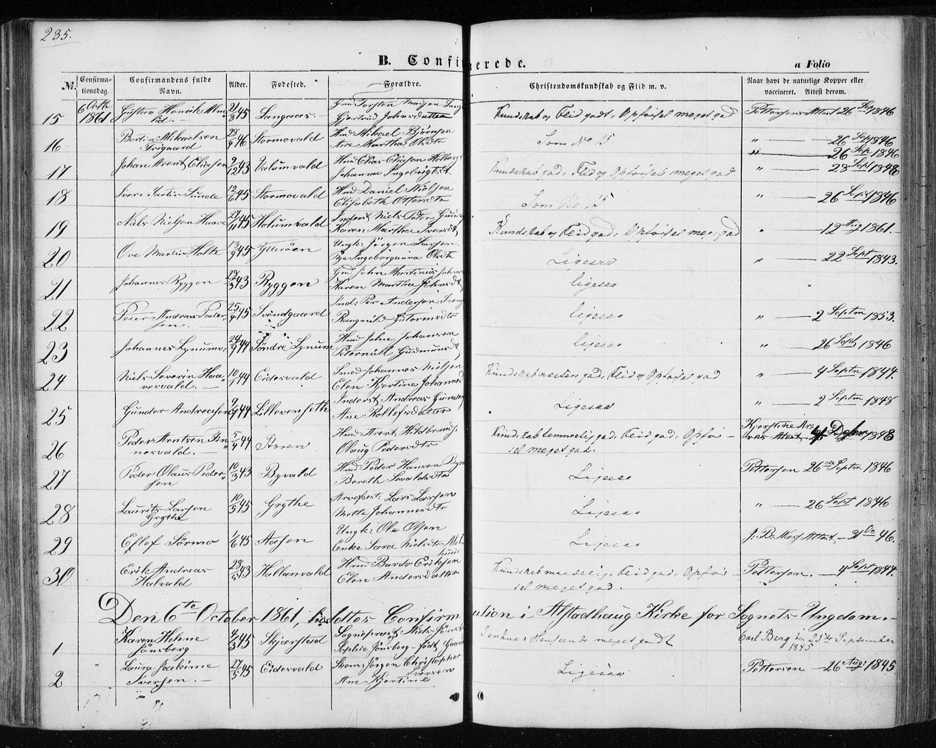 Ministerialprotokoller, klokkerbøker og fødselsregistre - Nord-Trøndelag, AV/SAT-A-1458/717/L0154: Parish register (official) no. 717A07 /1, 1850-1862, p. 235