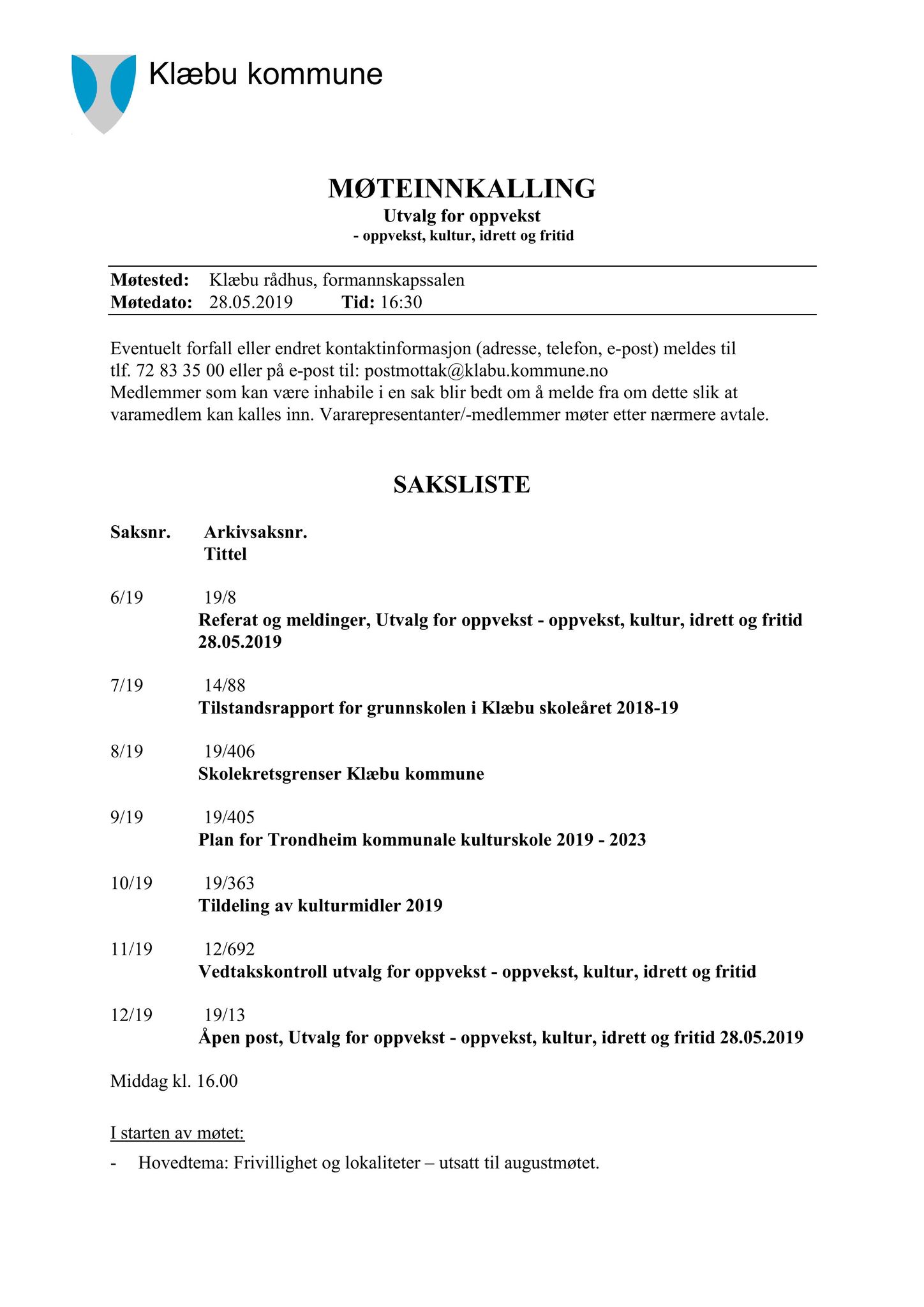 Klæbu Kommune, TRKO/KK/04-UO/L010: Utvalg for oppvekst - Møtedokumenter, 2019, p. 48