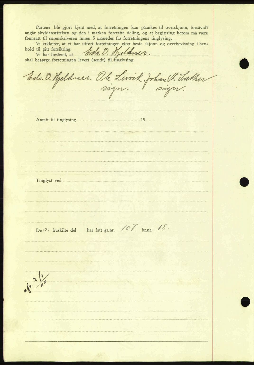 Nordmøre sorenskriveri, AV/SAT-A-4132/1/2/2Ca: Mortgage book no. A93, 1942-1942, Diary no: : 1801/1942