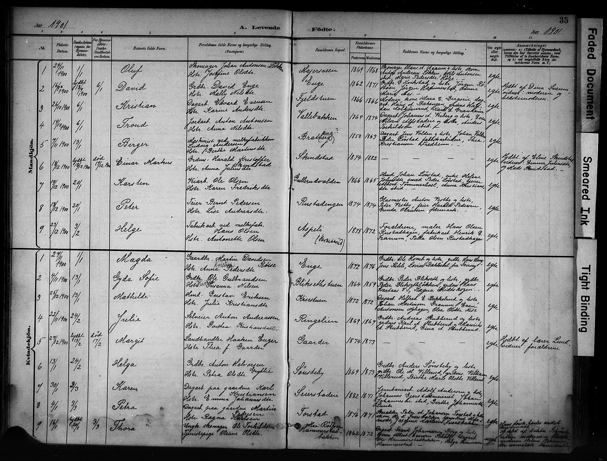 Østre Toten prestekontor, AV/SAH-PREST-104/H/Ha/Haa/L0008: Parish register (official) no. 8, 1897-1909, p. 35