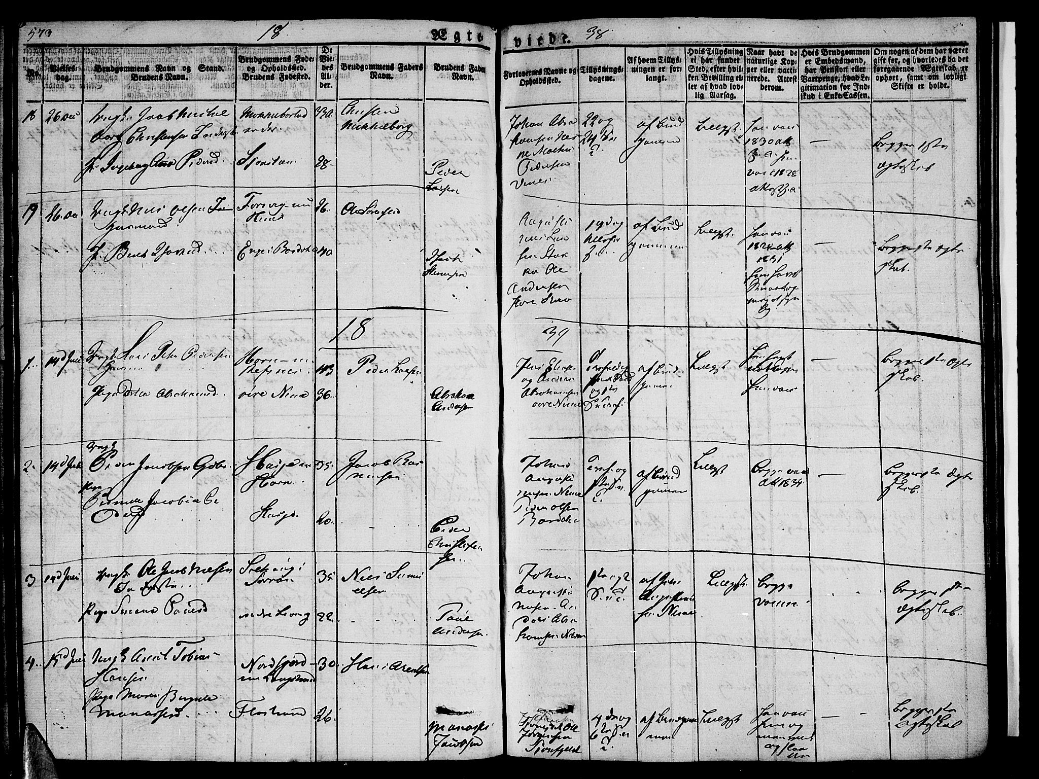 Ministerialprotokoller, klokkerbøker og fødselsregistre - Nordland, AV/SAT-A-1459/838/L0548: Parish register (official) no. 838A06, 1829-1839, p. 573-574