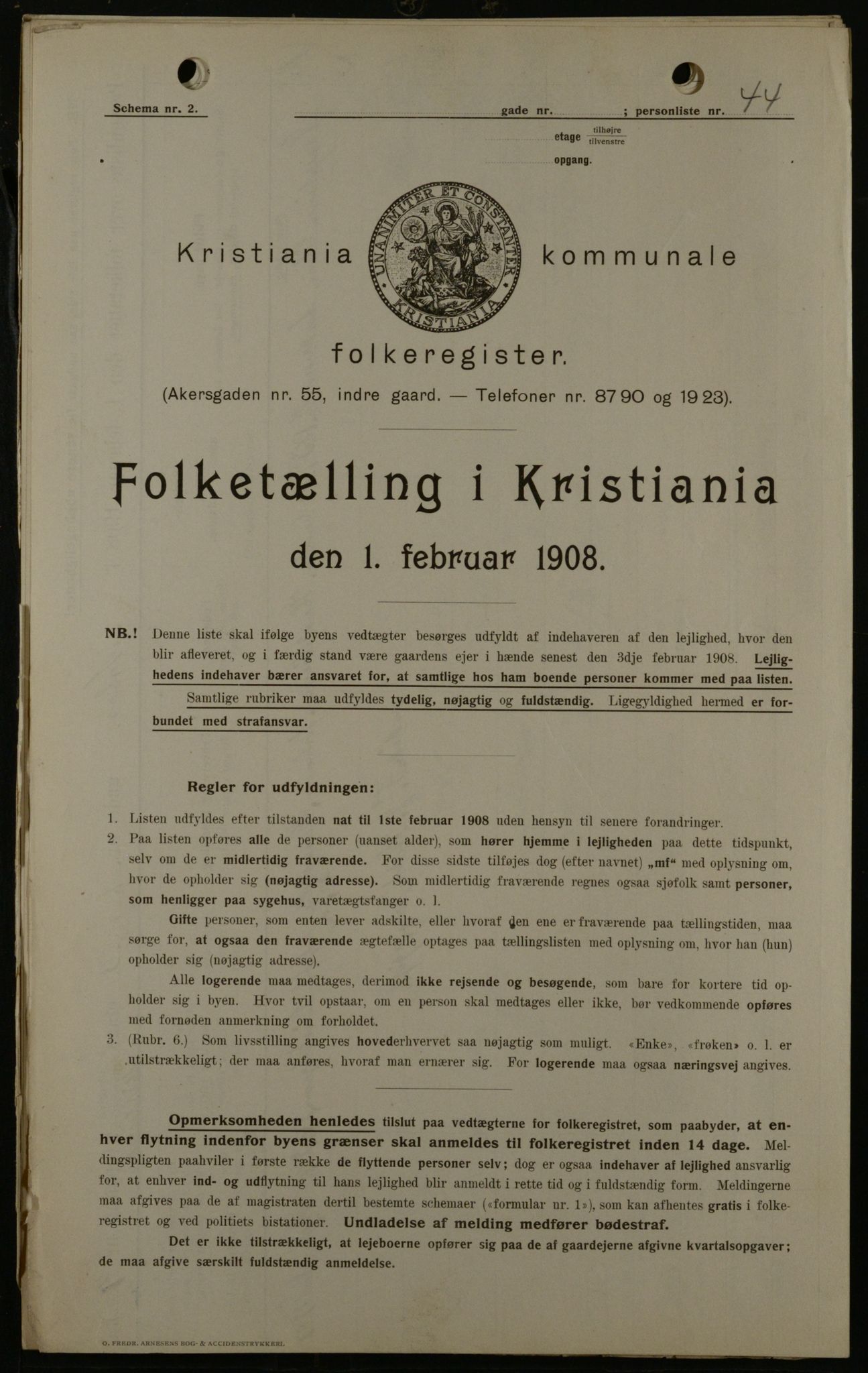 OBA, Municipal Census 1908 for Kristiania, 1908, p. 1985