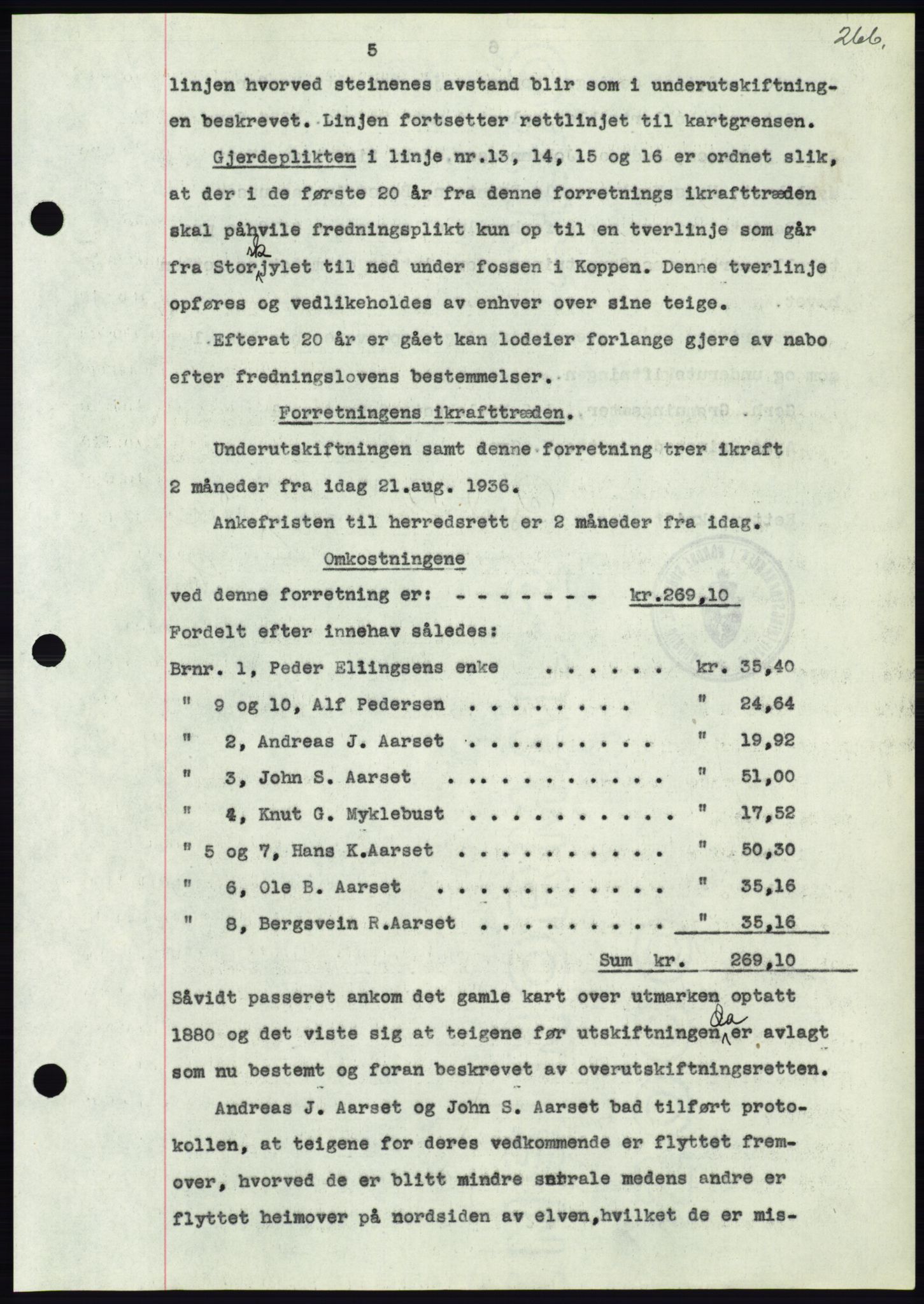 Søre Sunnmøre sorenskriveri, AV/SAT-A-4122/1/2/2C/L0063: Mortgage book no. 57, 1937-1937, Diary no: : 879/1937