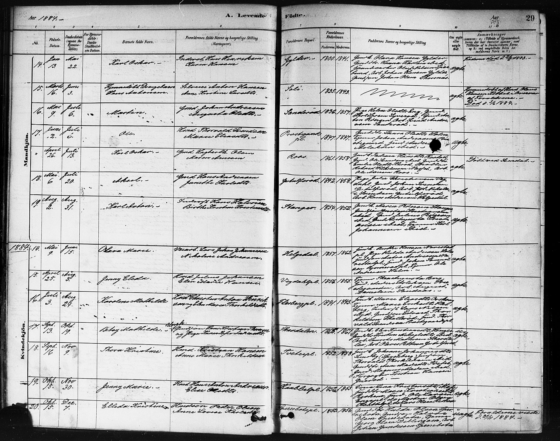 Våler prestekontor Kirkebøker, AV/SAO-A-11083/F/Fa/L0010: Parish register (official) no. I 10, 1878-1896, p. 29