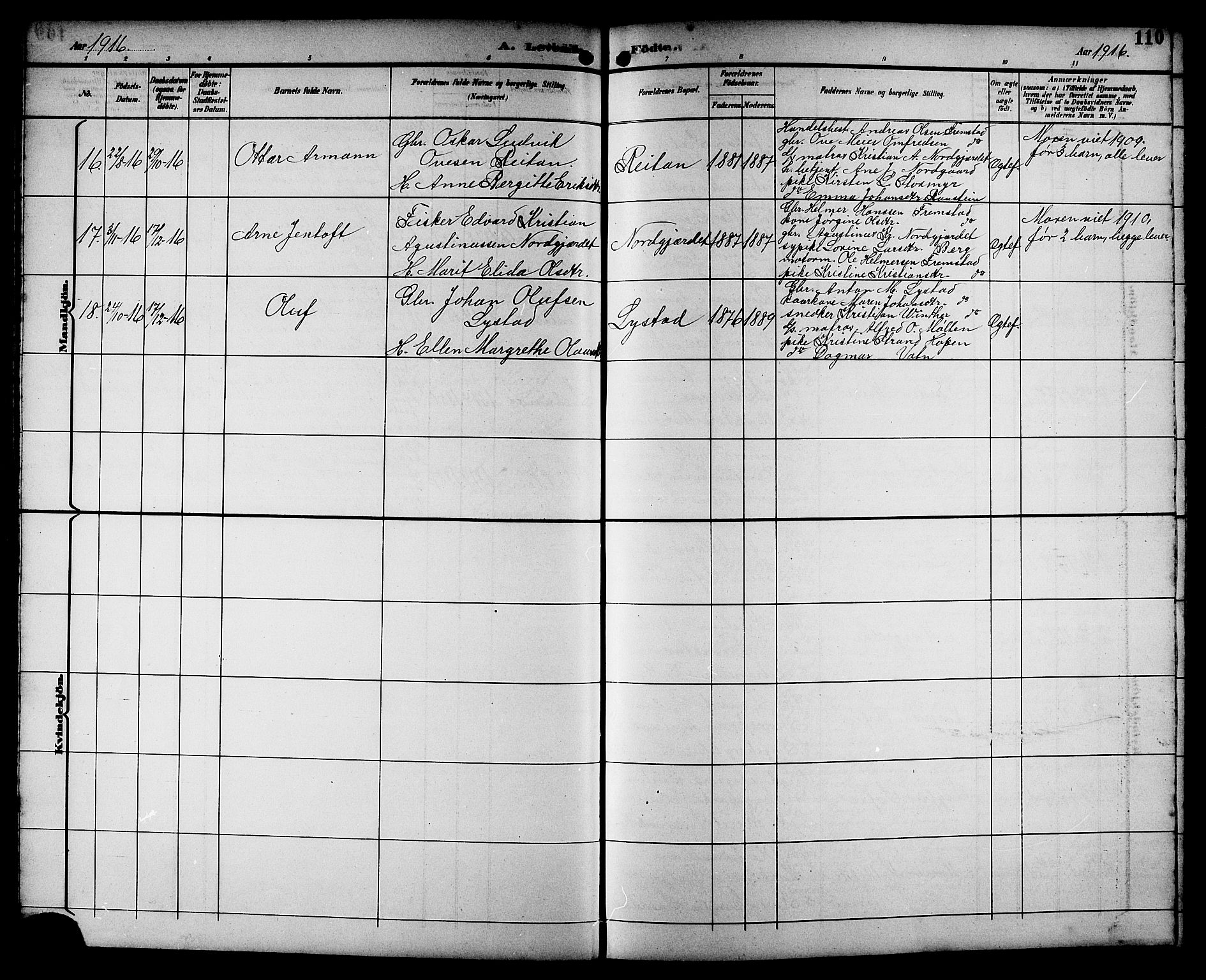 Ministerialprotokoller, klokkerbøker og fødselsregistre - Sør-Trøndelag, AV/SAT-A-1456/662/L0757: Parish register (copy) no. 662C02, 1892-1918, p. 110