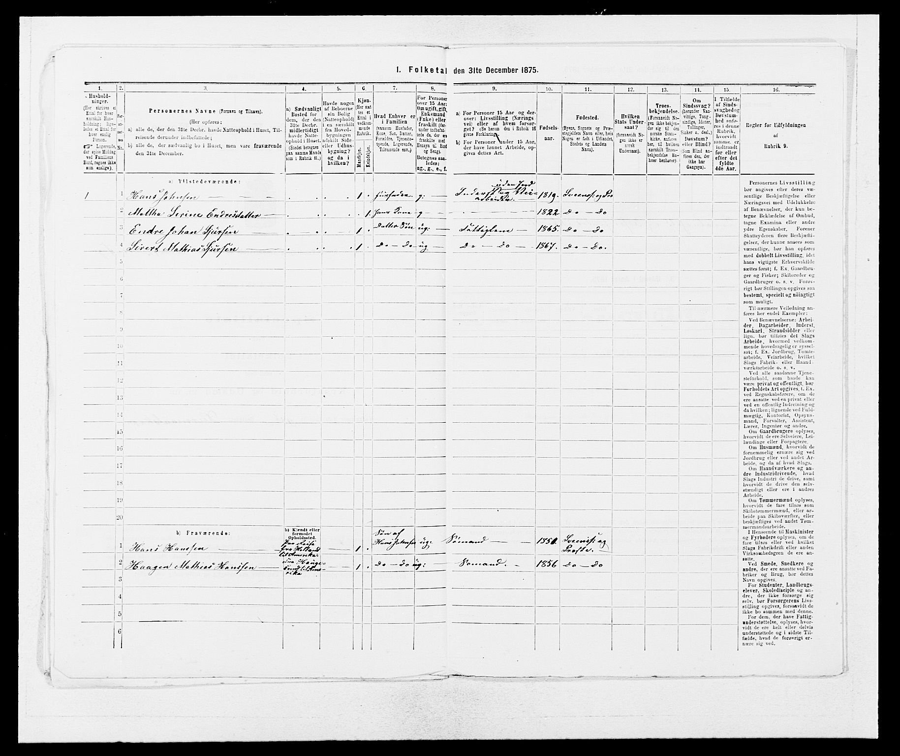 SAB, 1875 census for 1216P Sveio, 1875, p. 870