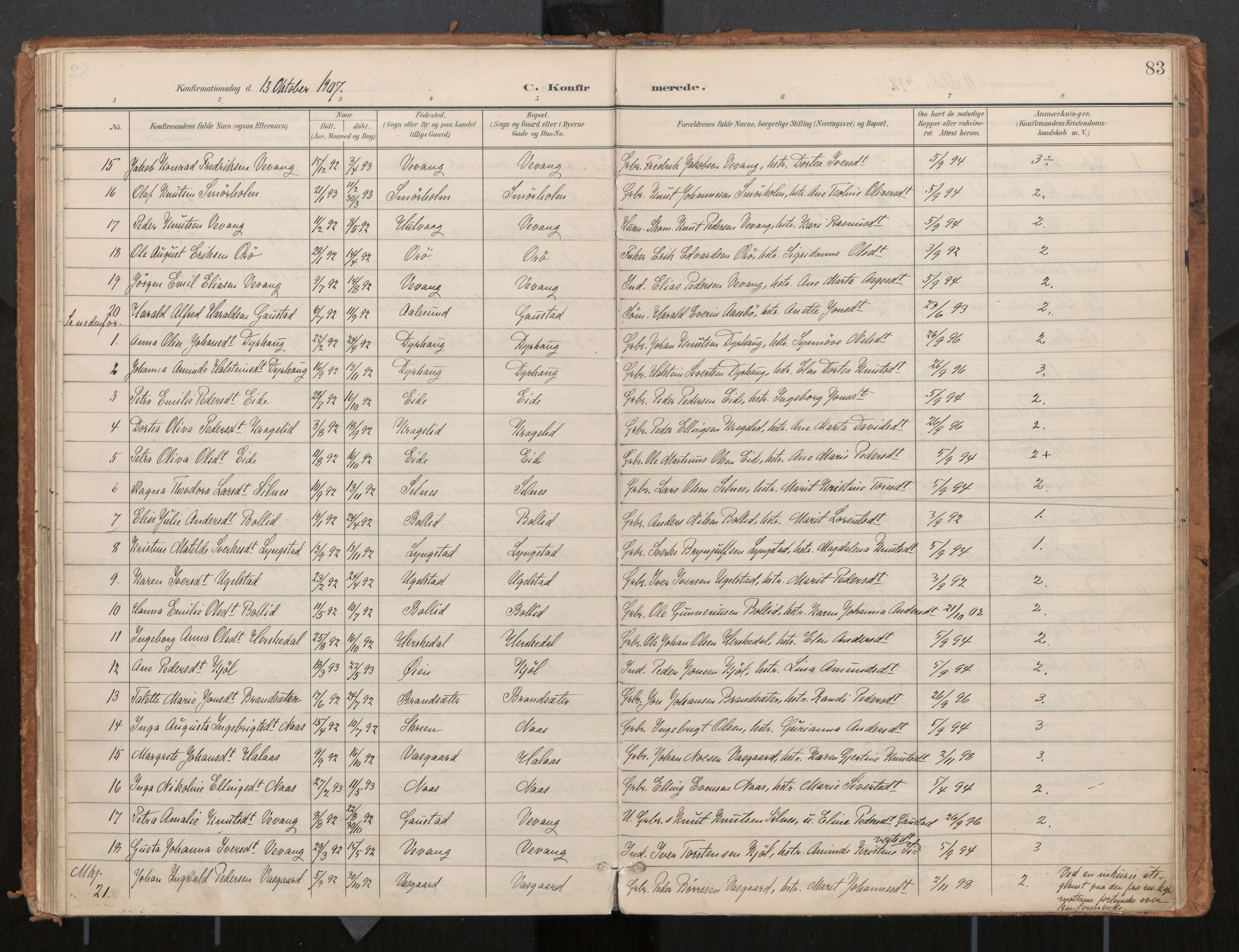 Ministerialprotokoller, klokkerbøker og fødselsregistre - Møre og Romsdal, SAT/A-1454/571/L0836a: Parish register (official) no. 571A02, 1898-1910, p. 83