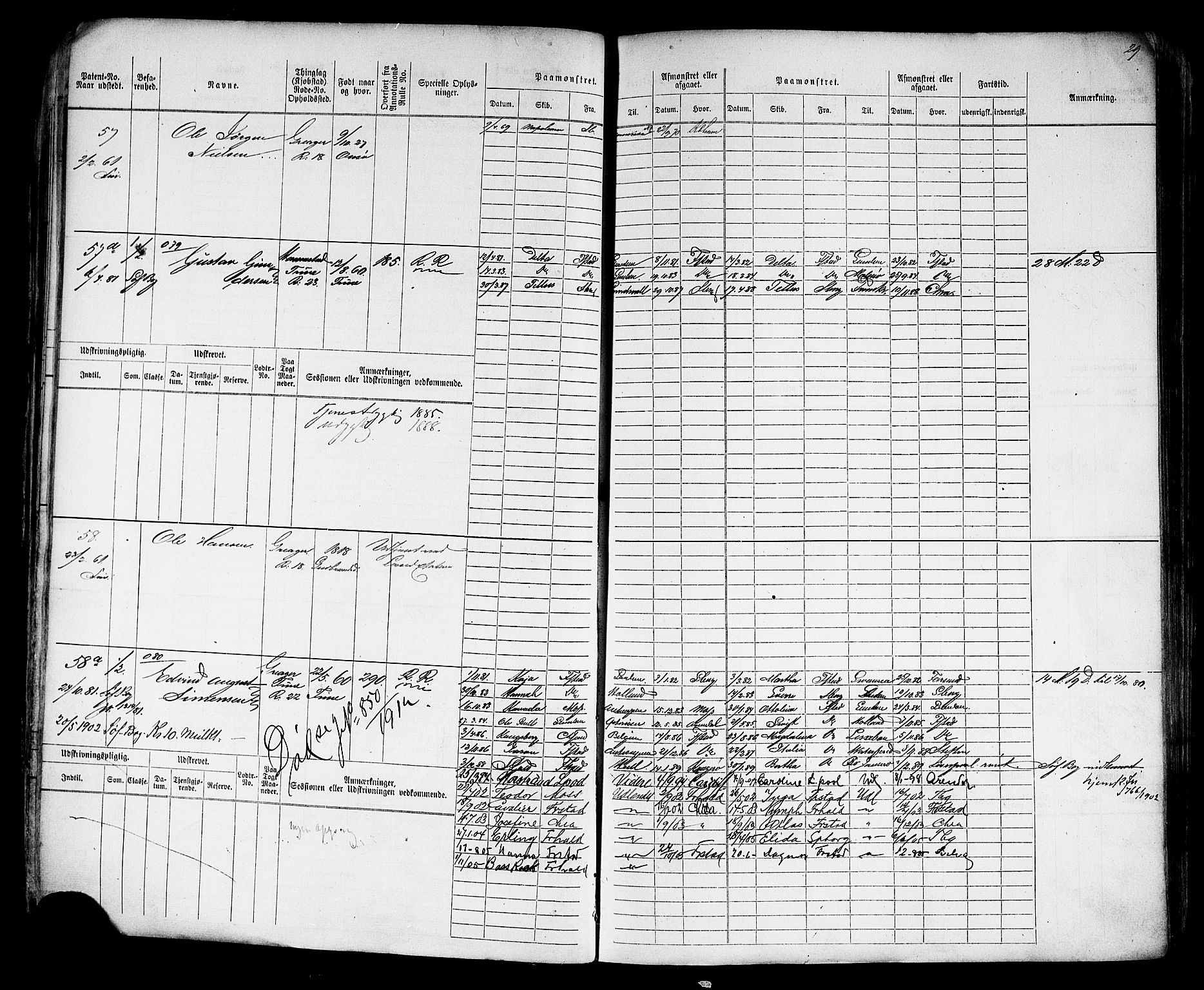 Sarpsborg mønstringskontor, AV/SAO-A-10569c/F/Fc/Fcb/L0003: Hovedrulle, 1860-1881, p. 32