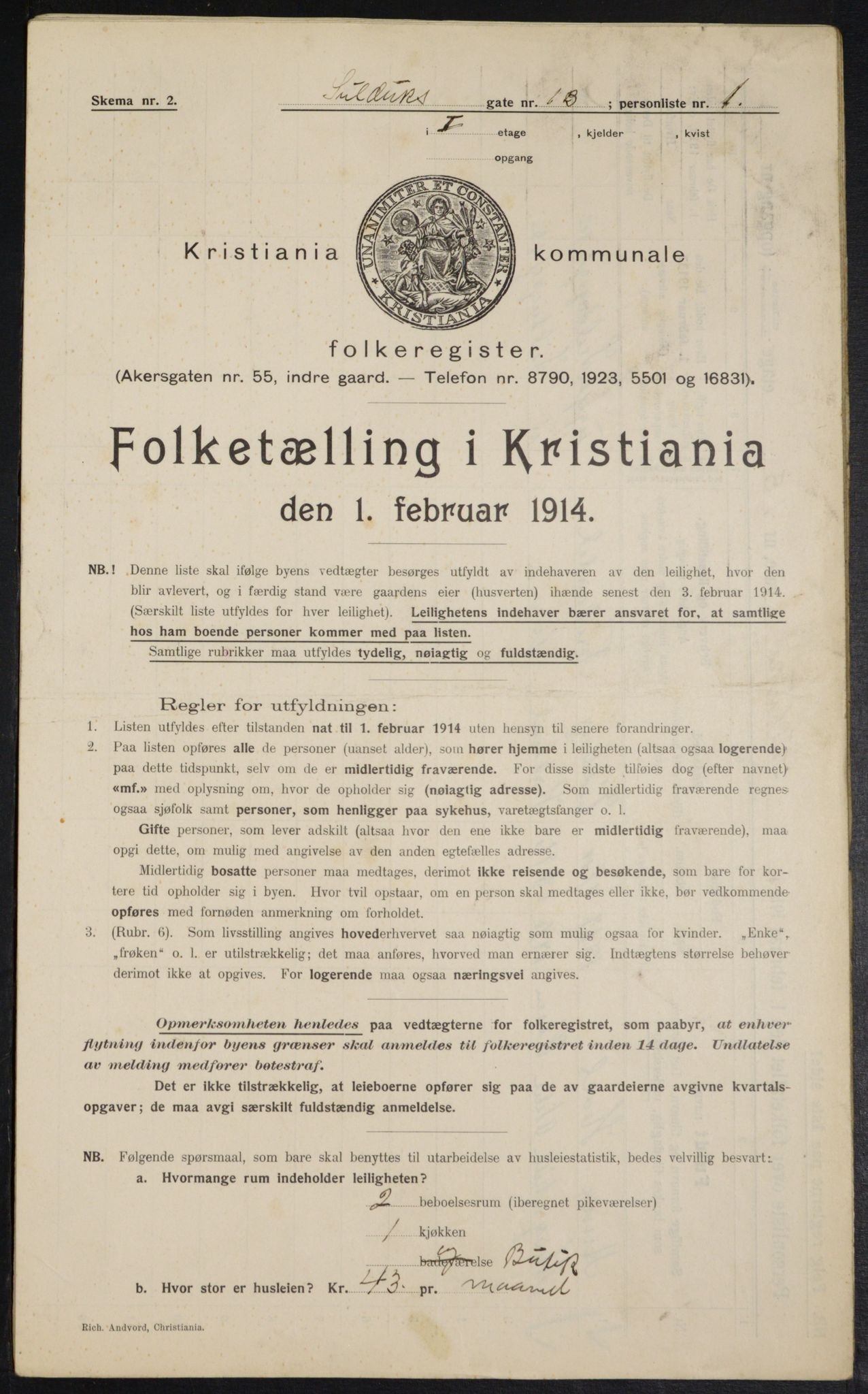 OBA, Municipal Census 1914 for Kristiania, 1914, p. 93629