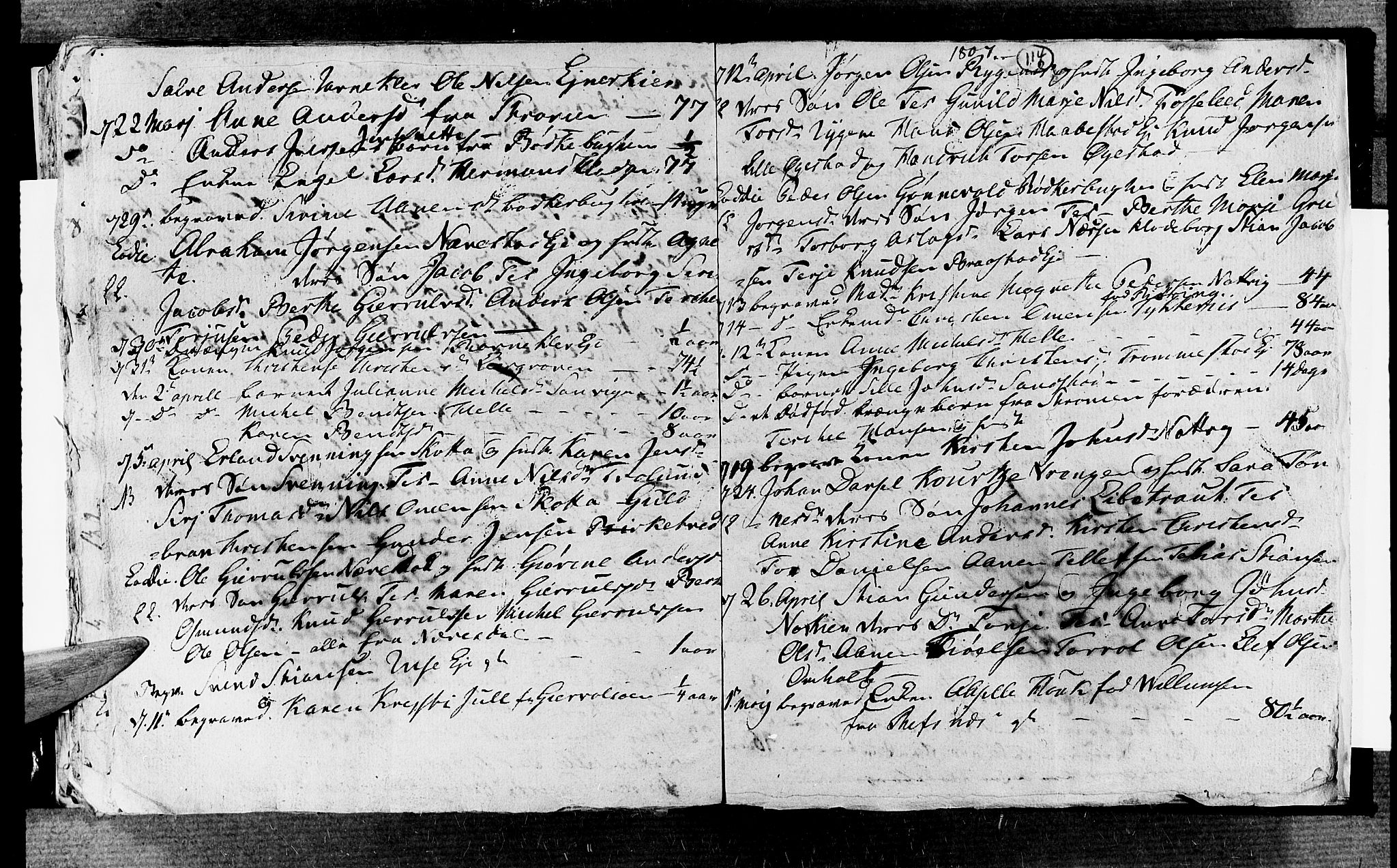 Øyestad sokneprestkontor, SAK/1111-0049/F/Fb/L0002: Parish register (copy) no. B 2, 1795-1807, p. 114