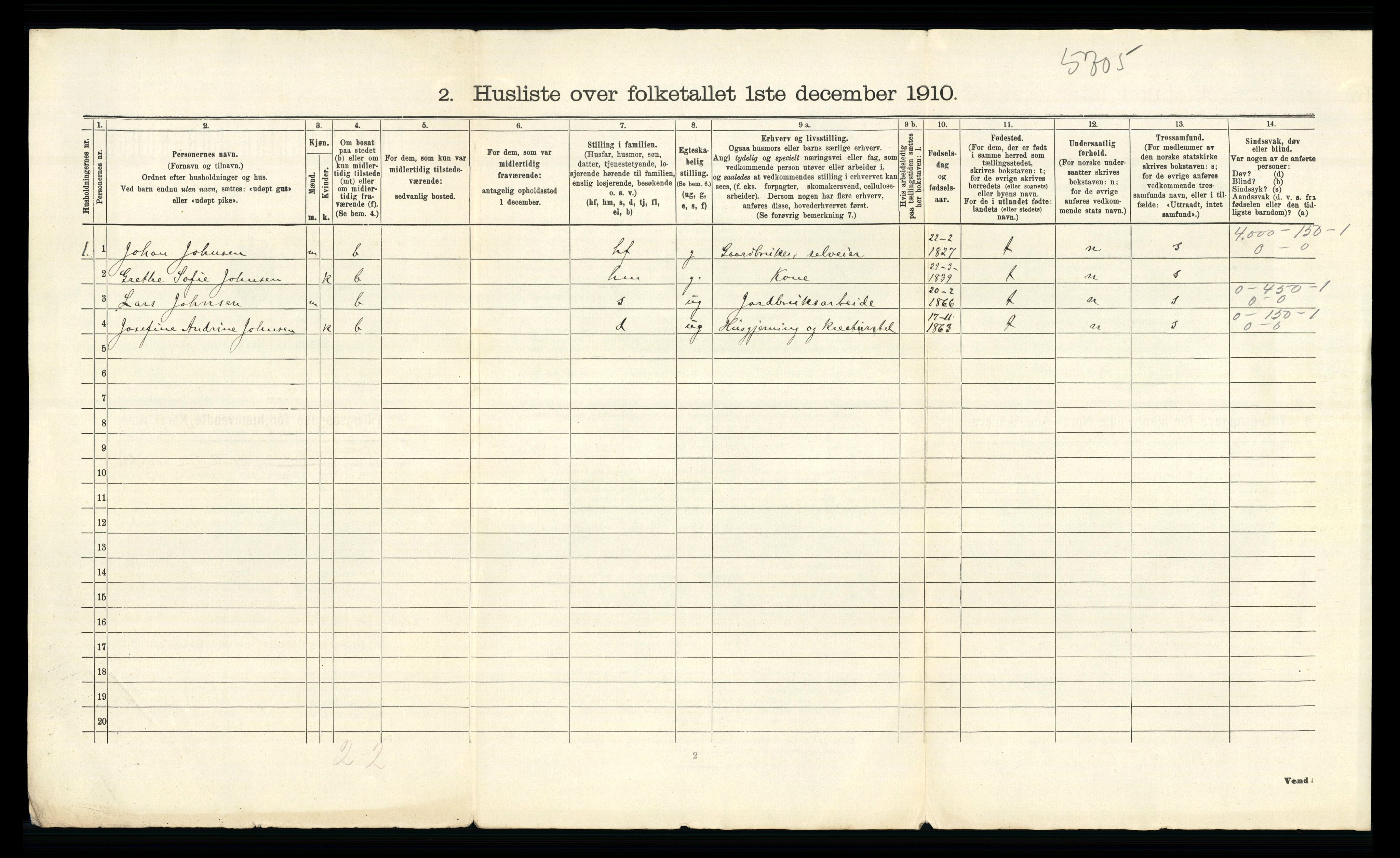 RA, 1910 census for Sem, 1910, p. 65