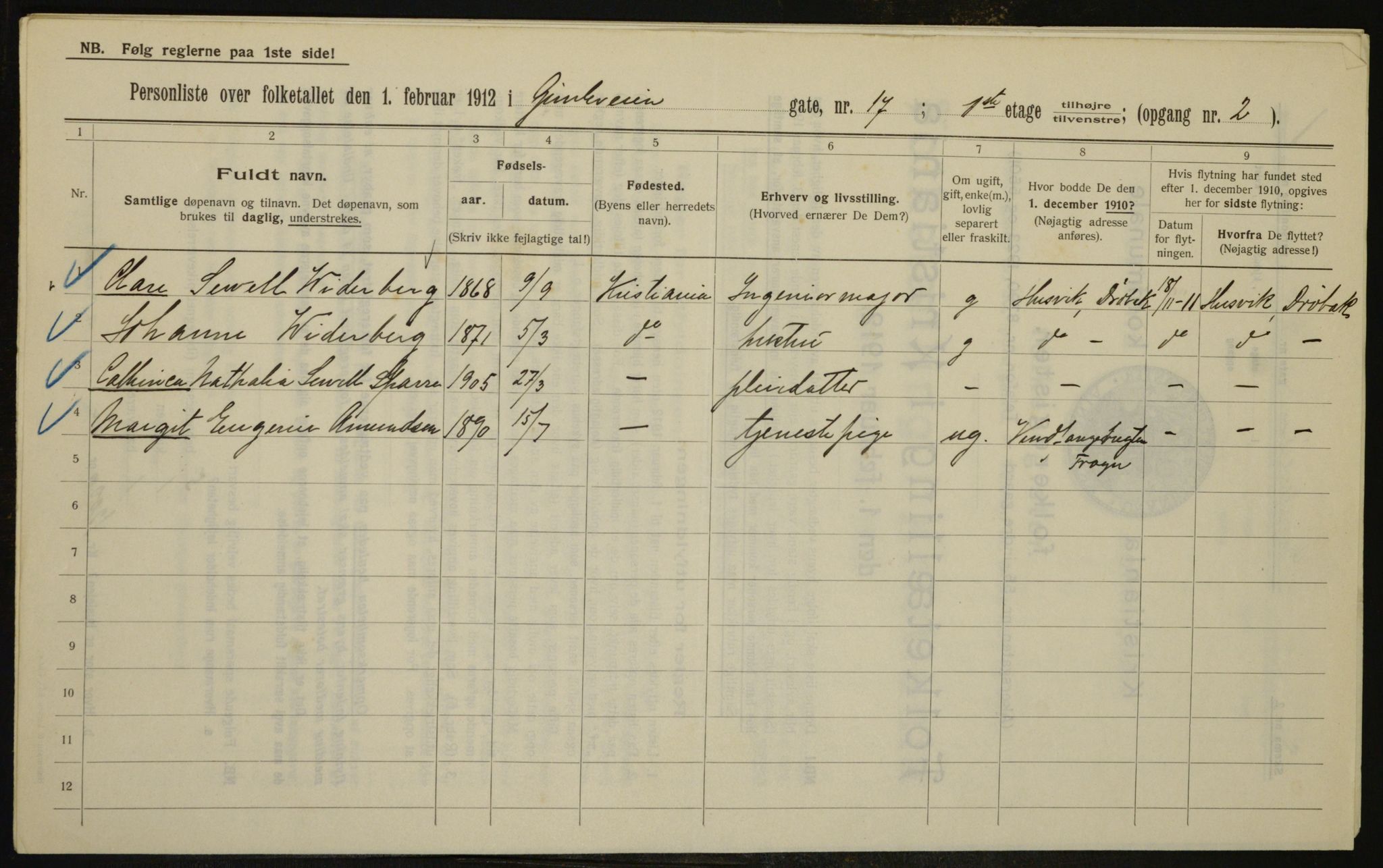 OBA, Municipal Census 1912 for Kristiania, 1912, p. 28995