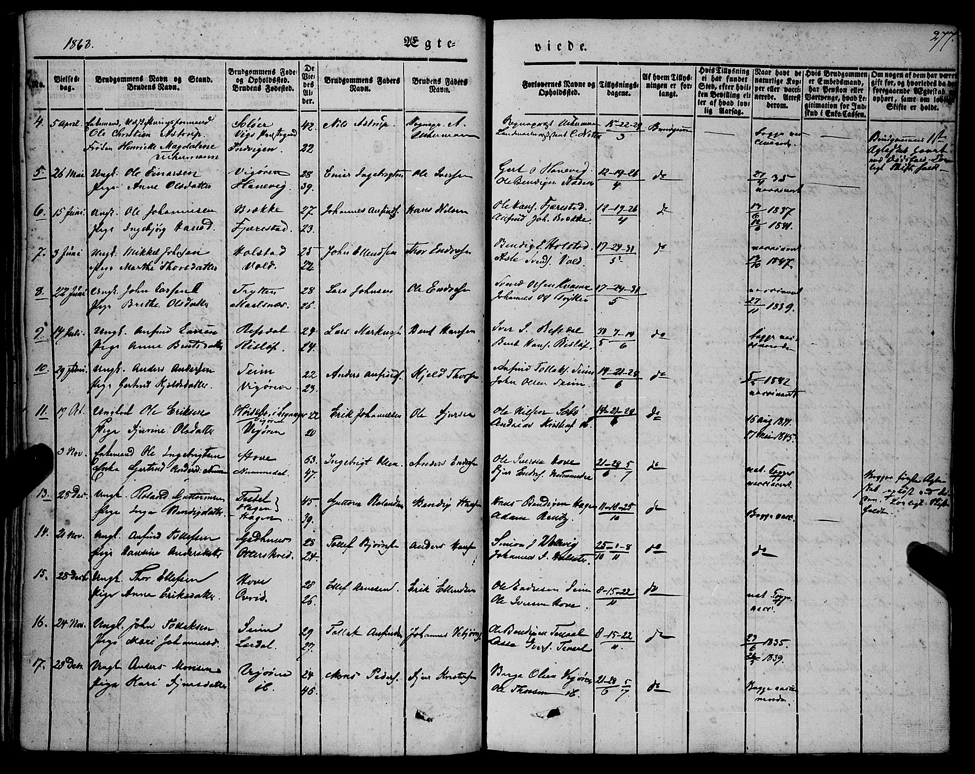 Vik sokneprestembete, AV/SAB-A-81501/H/Haa/Haaa/L0008: Parish register (official) no. A 8, 1846-1865, p. 277