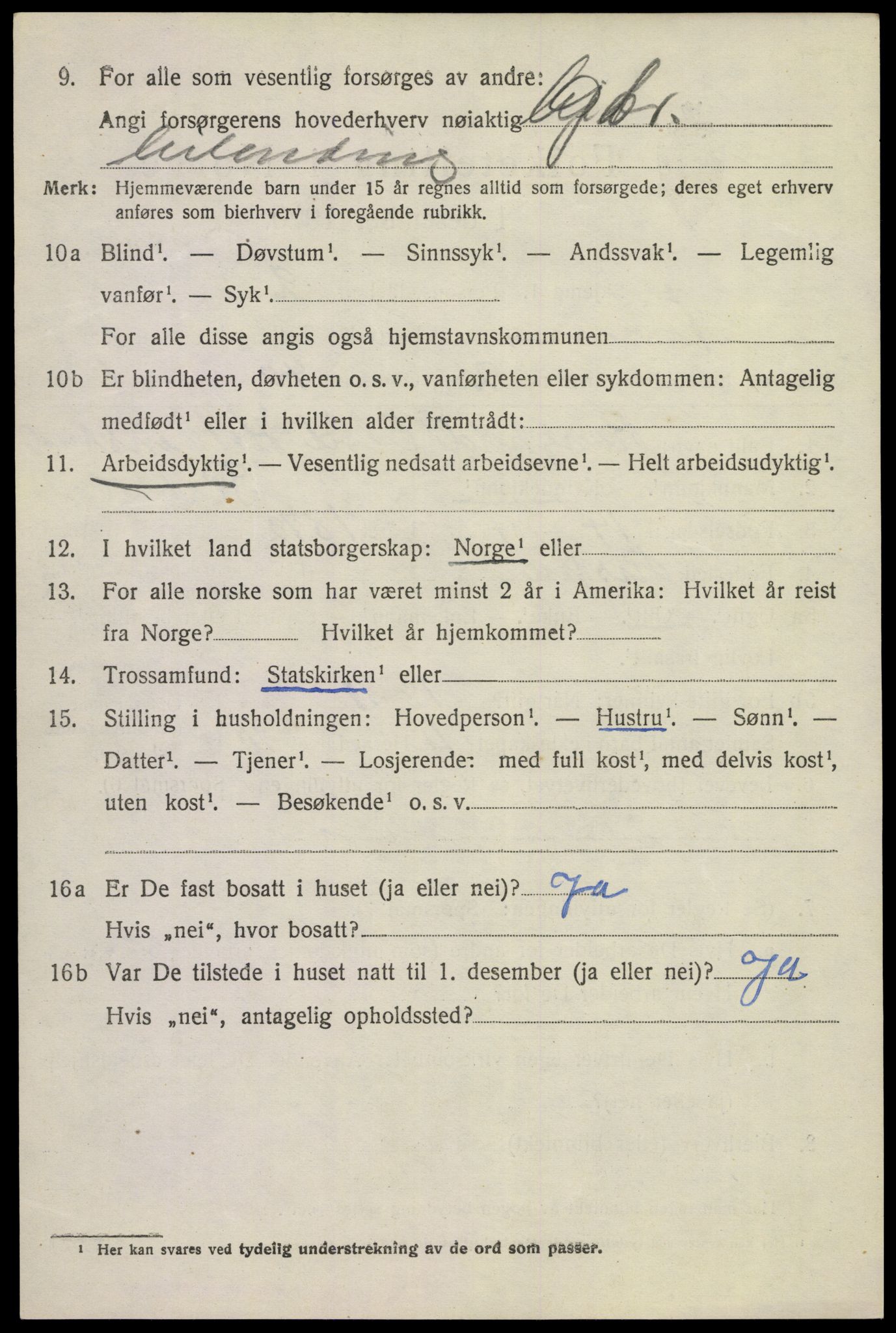 SAKO, 1920 census for Tinn, 1920, p. 3003