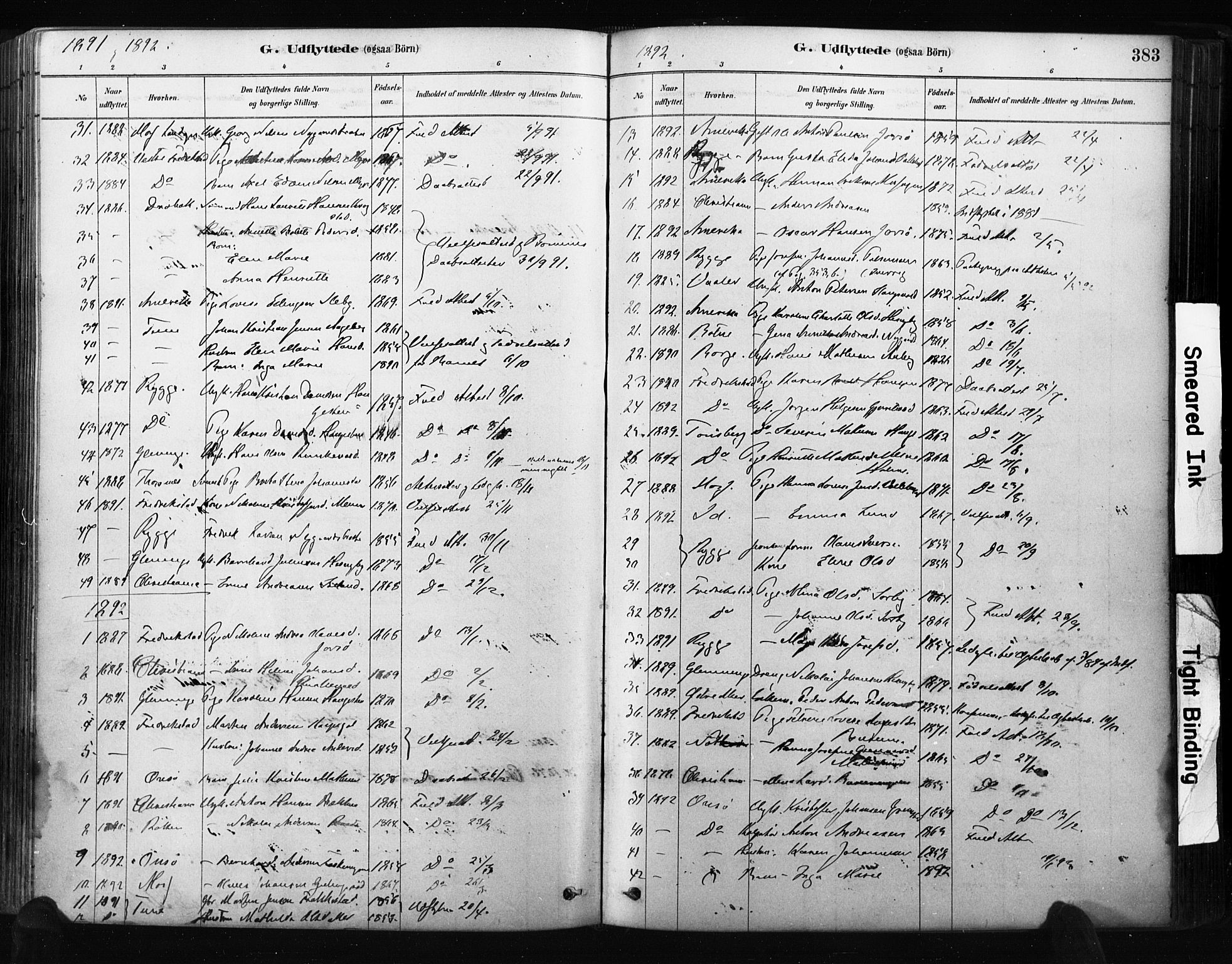 Råde prestekontor kirkebøker, AV/SAO-A-2009/F/Fa/L0007: Parish register (official) no. 7, 1878-1902, p. 383