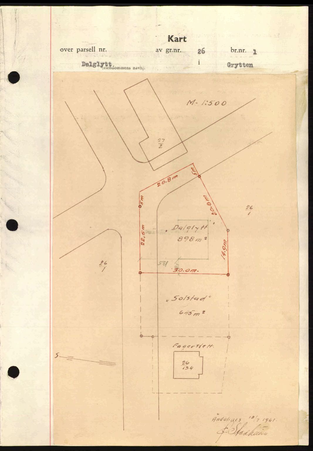 Romsdal sorenskriveri, AV/SAT-A-4149/1/2/2C: Mortgage book no. A10, 1941-1941, Diary no: : 1318/1941