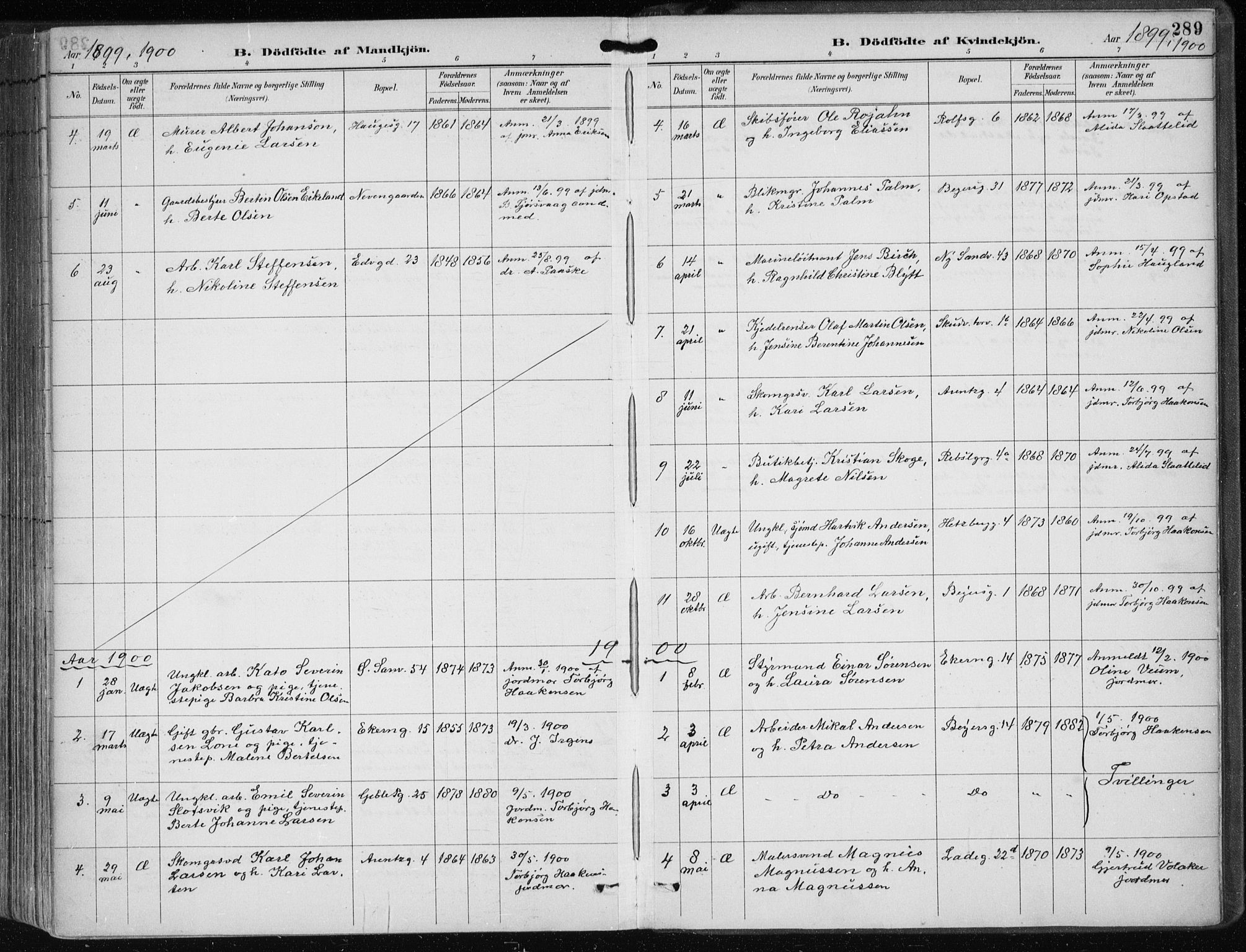 Sandviken Sokneprestembete, SAB/A-77601/H/Ha/L0005: Parish register (official) no. B 2, 1891-1901, p. 289