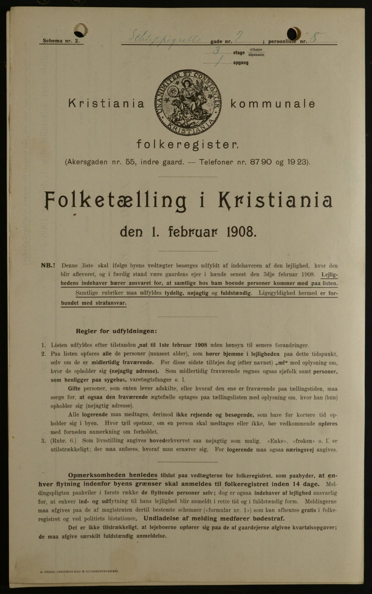 OBA, Municipal Census 1908 for Kristiania, 1908, p. 80762