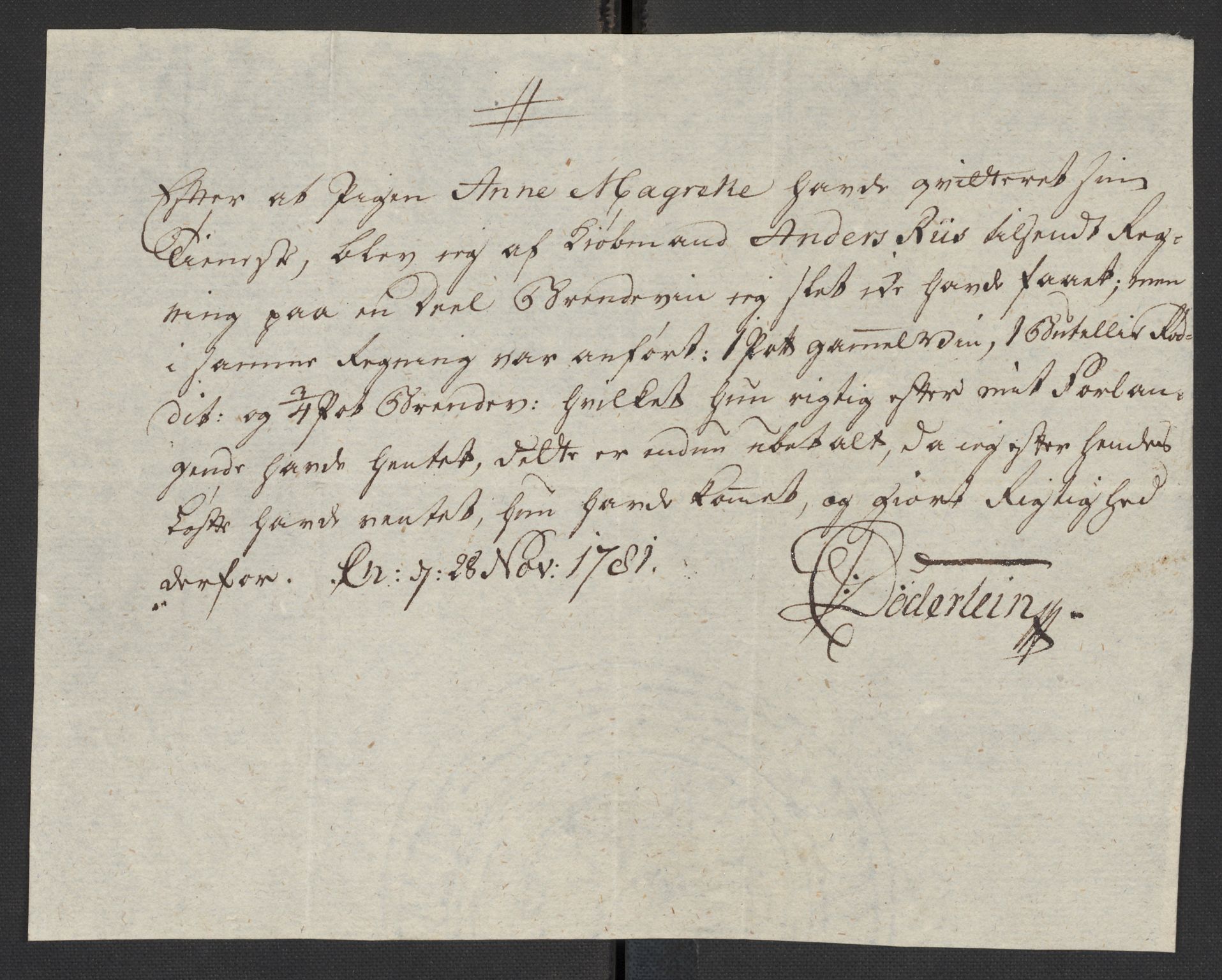 Oslo politidistrikt, AV/SAO-A-10085/D/Da/L0003: Innkomne brev, pro memoria m.v., 1781, p. 103