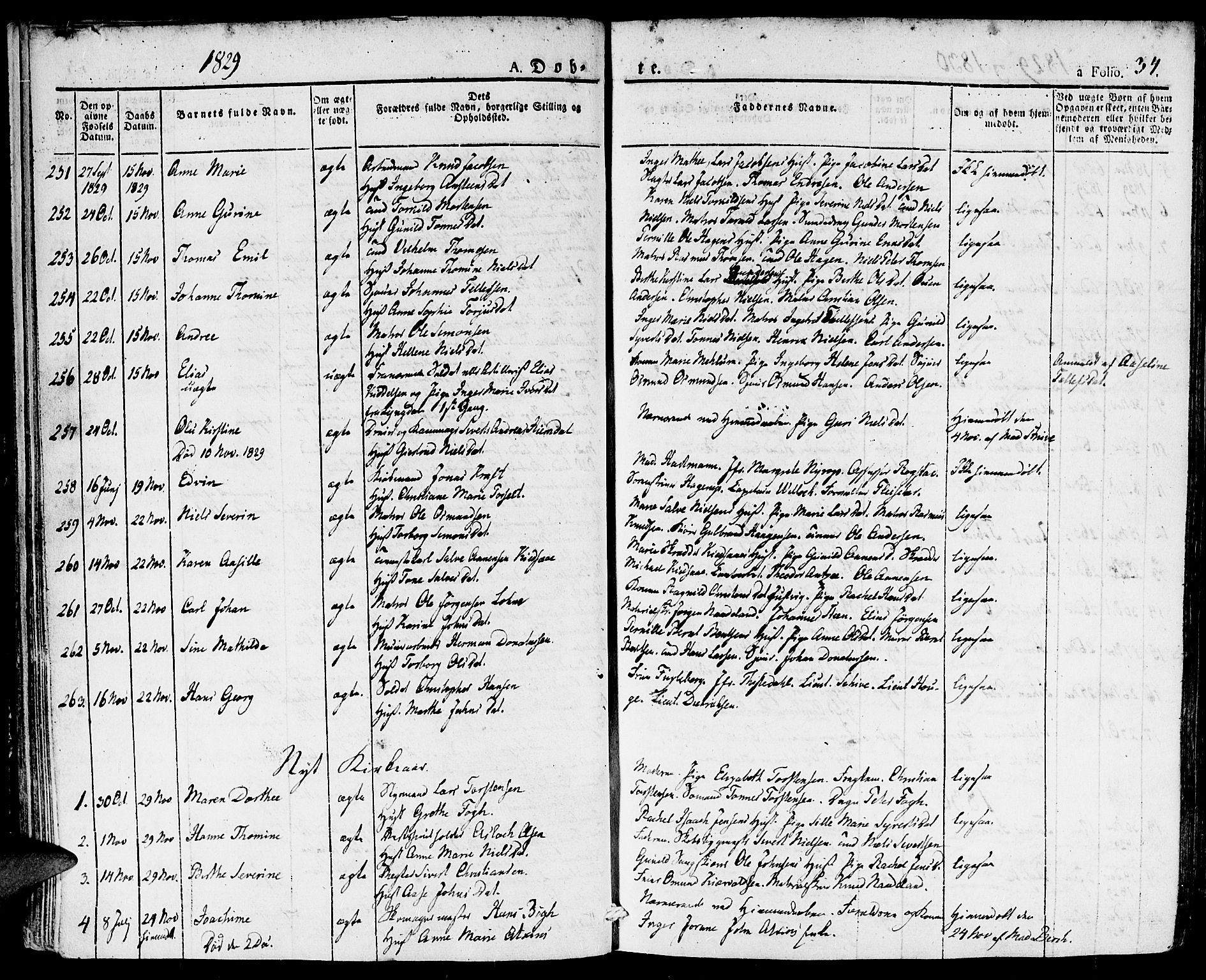 Kristiansand domprosti, SAK/1112-0006/F/Fa/L0011: Parish register (official) no. A 11, 1827-1841, p. 34