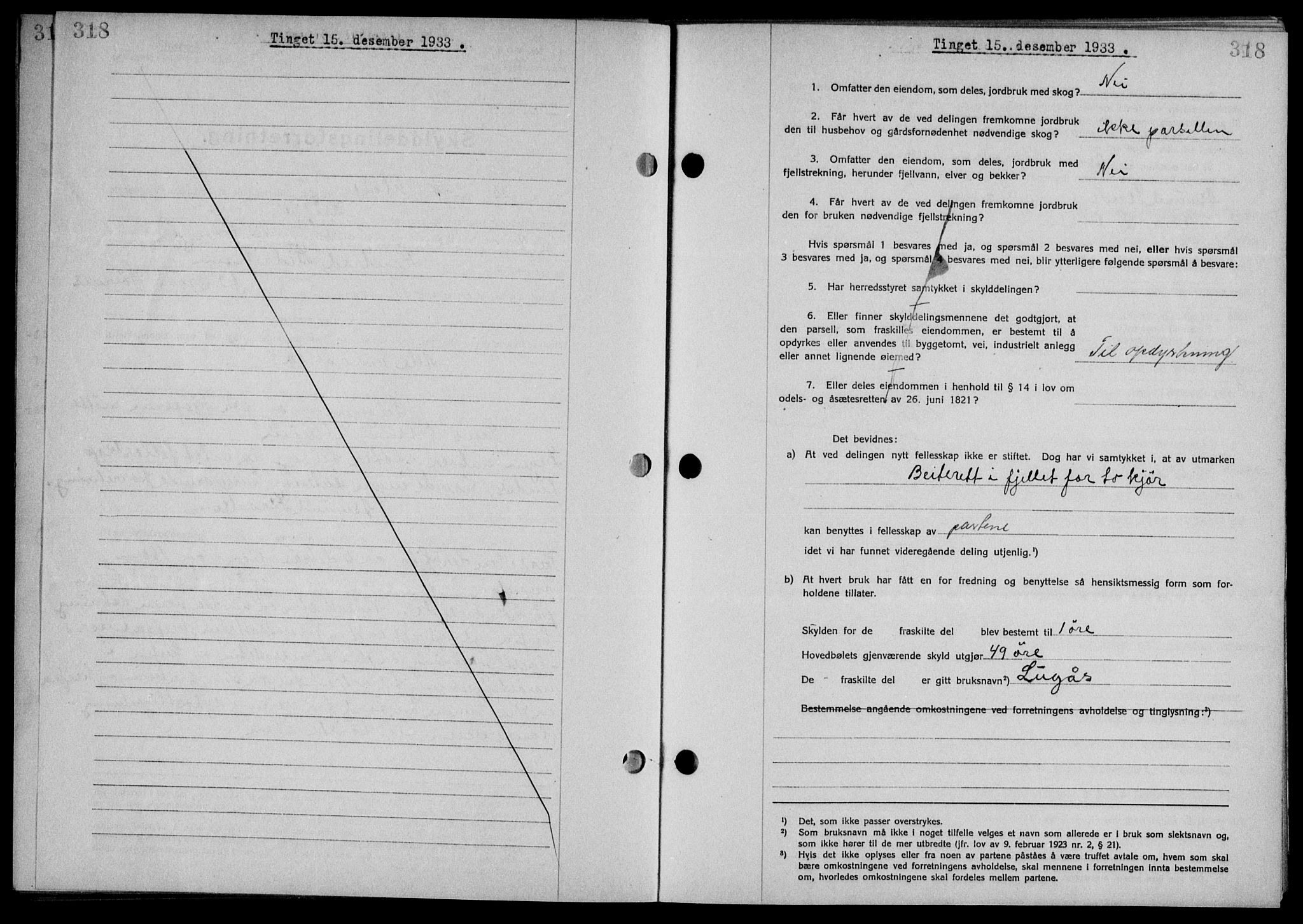 Steigen og Ofoten sorenskriveri, SAT/A-0030/1/2/2C/L0023/0002: Mortgage book no. 26-II og 27, 1933-1934, Deed date: 15.12.1933