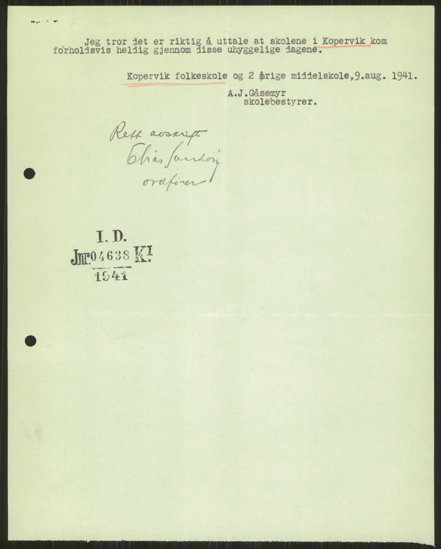 Forsvaret, Forsvarets krigshistoriske avdeling, AV/RA-RAFA-2017/Y/Ya/L0015: II-C-11-31 - Fylkesmenn.  Rapporter om krigsbegivenhetene 1940., 1940, p. 108