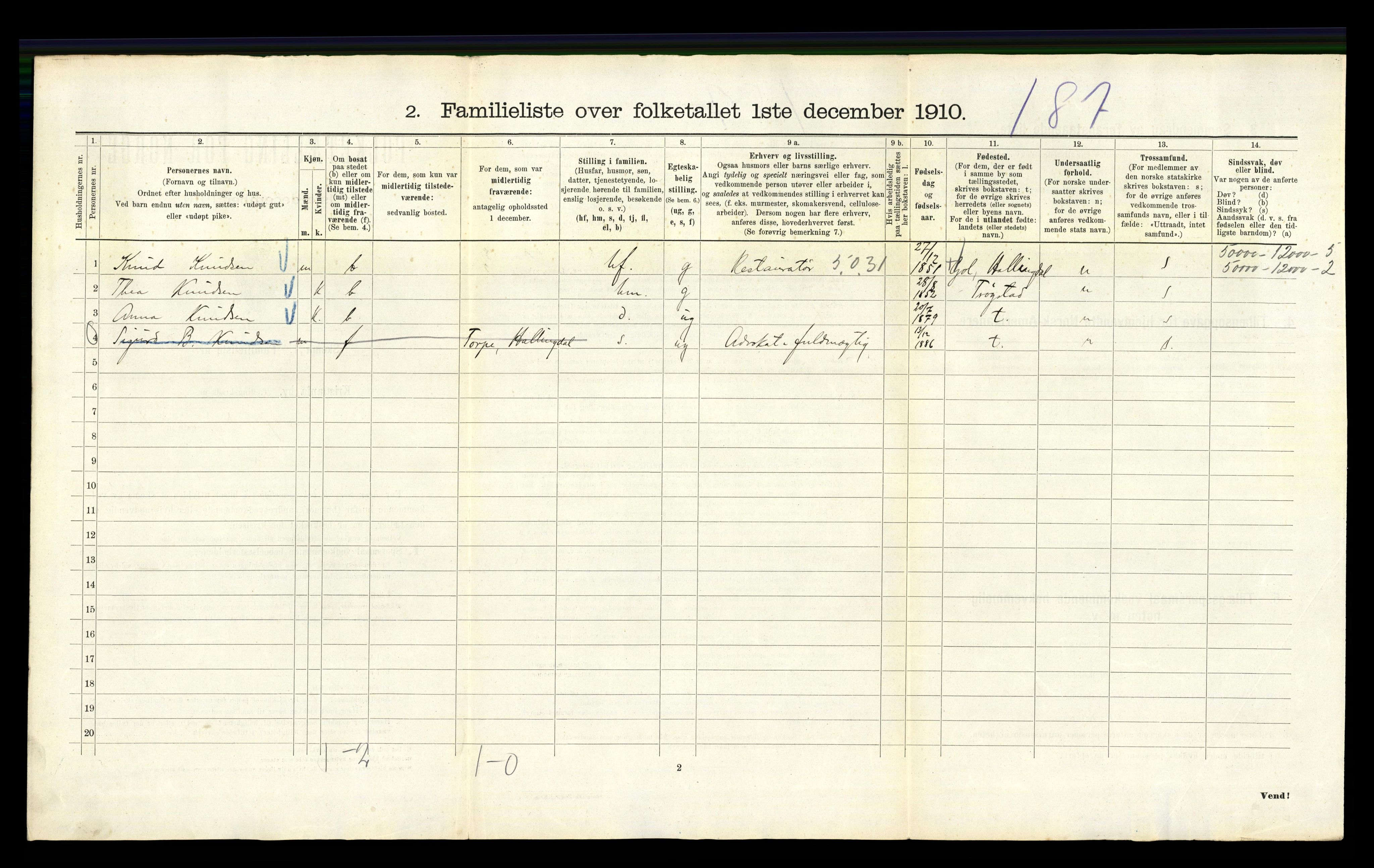 RA, 1910 census for Kristiania, 1910, p. 4492