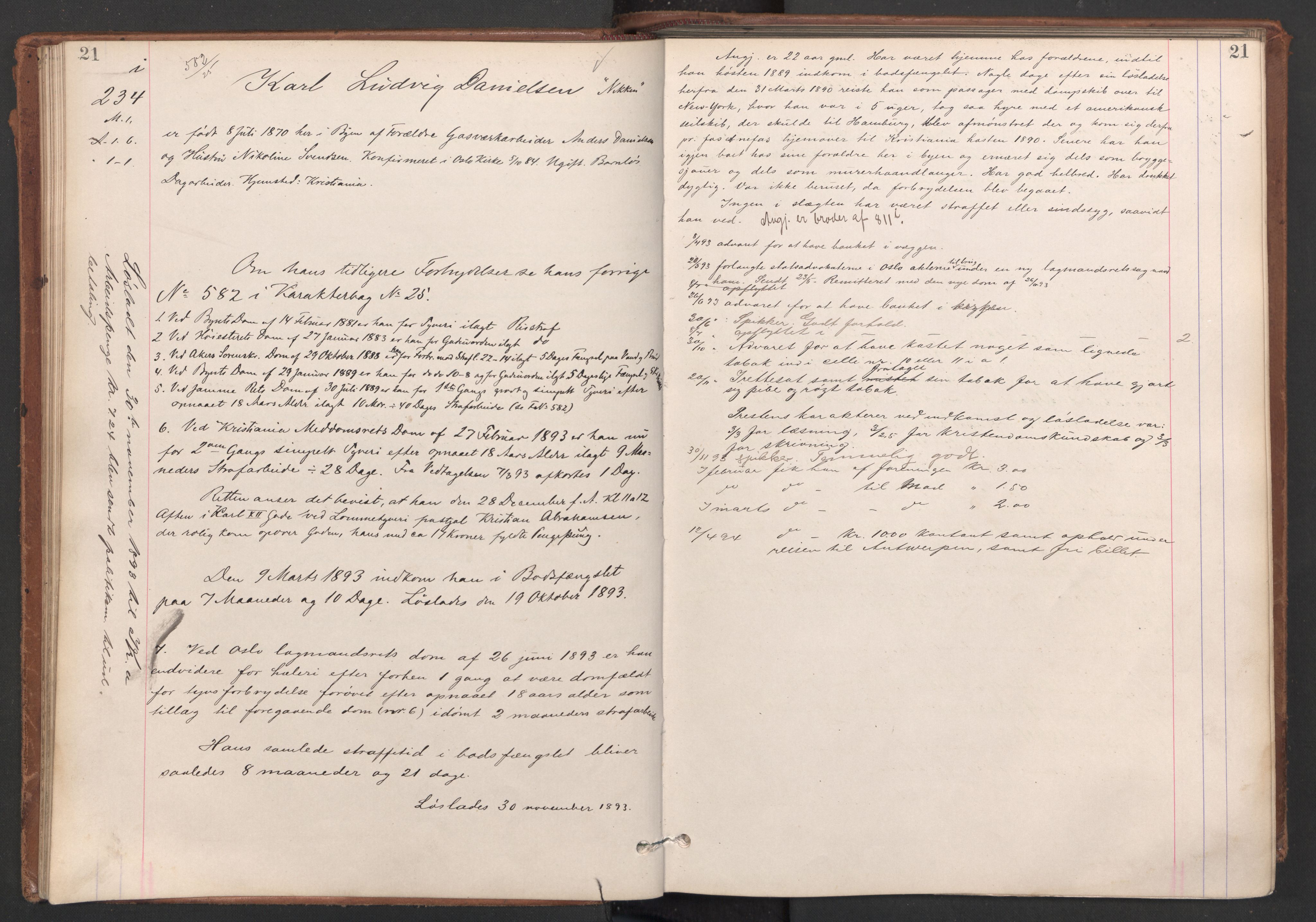 Botsfengslet, AV/RA-S-1539/D/Db/Dbb/L0028: 214i - 506i, 1893-1894, p. 21