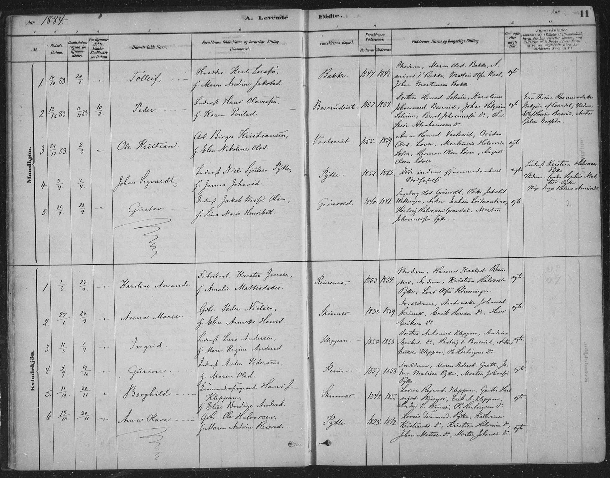 Sandsvær kirkebøker, SAKO/A-244/F/Fe/L0001: Parish register (official) no. V 1, 1878-1936, p. 11