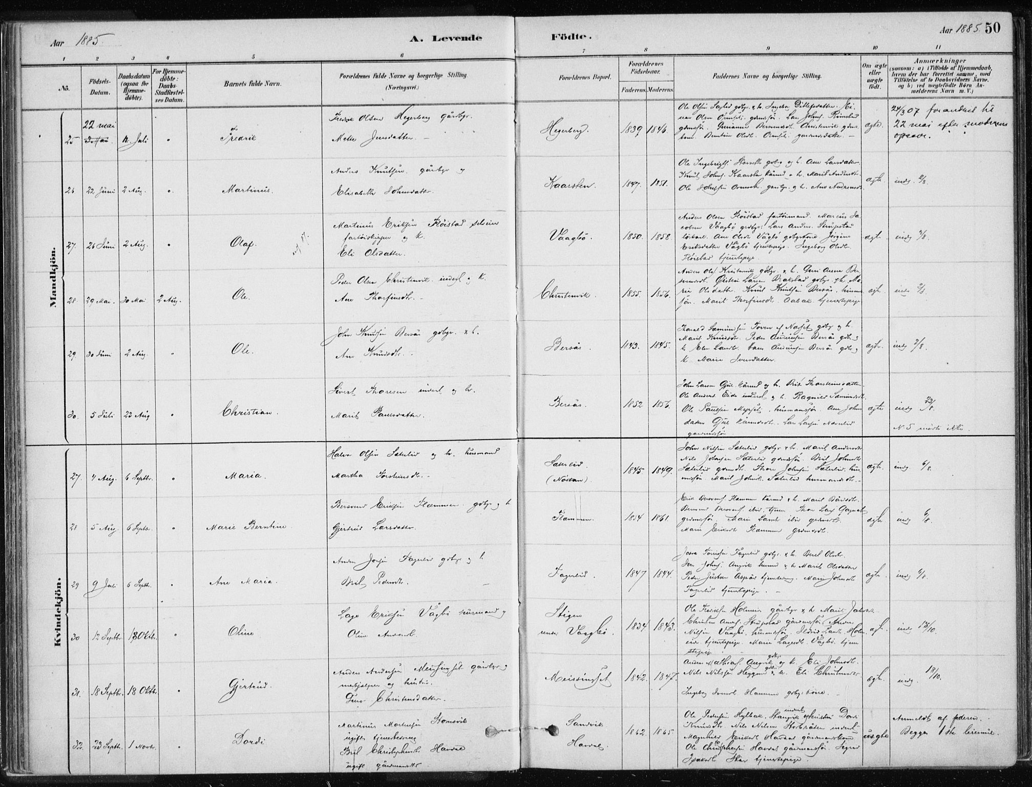 Ministerialprotokoller, klokkerbøker og fødselsregistre - Møre og Romsdal, AV/SAT-A-1454/586/L0987: Parish register (official) no. 586A13, 1879-1892, p. 50