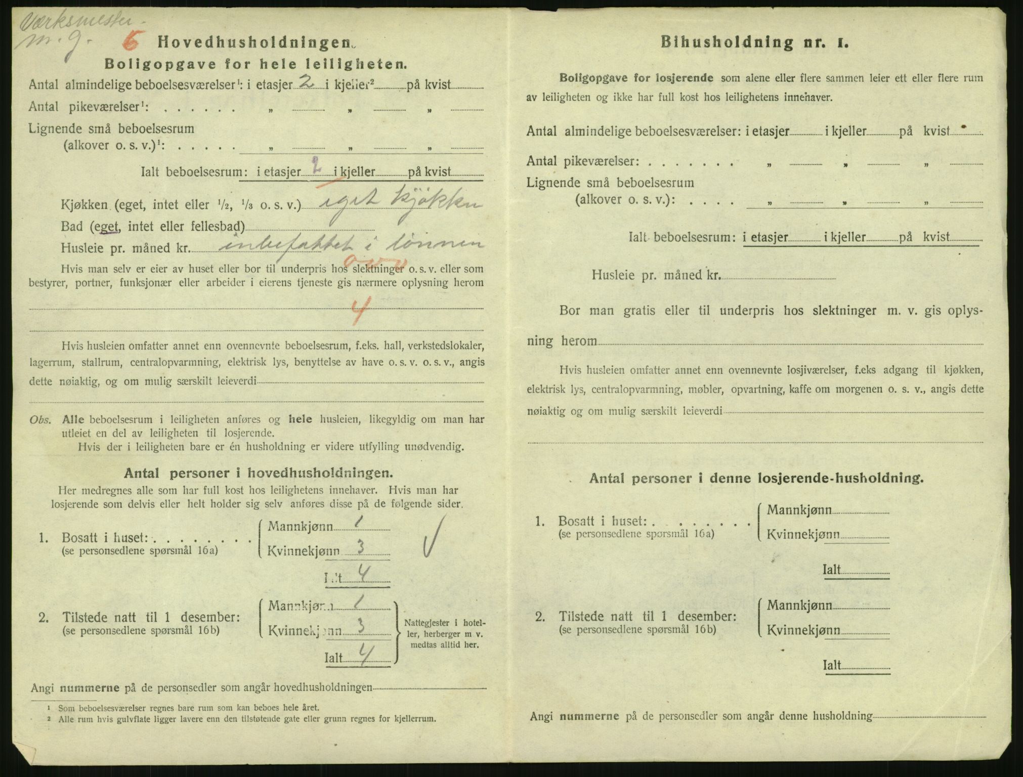 SAH, 1920 census for Lillehammer, 1920, p. 1515