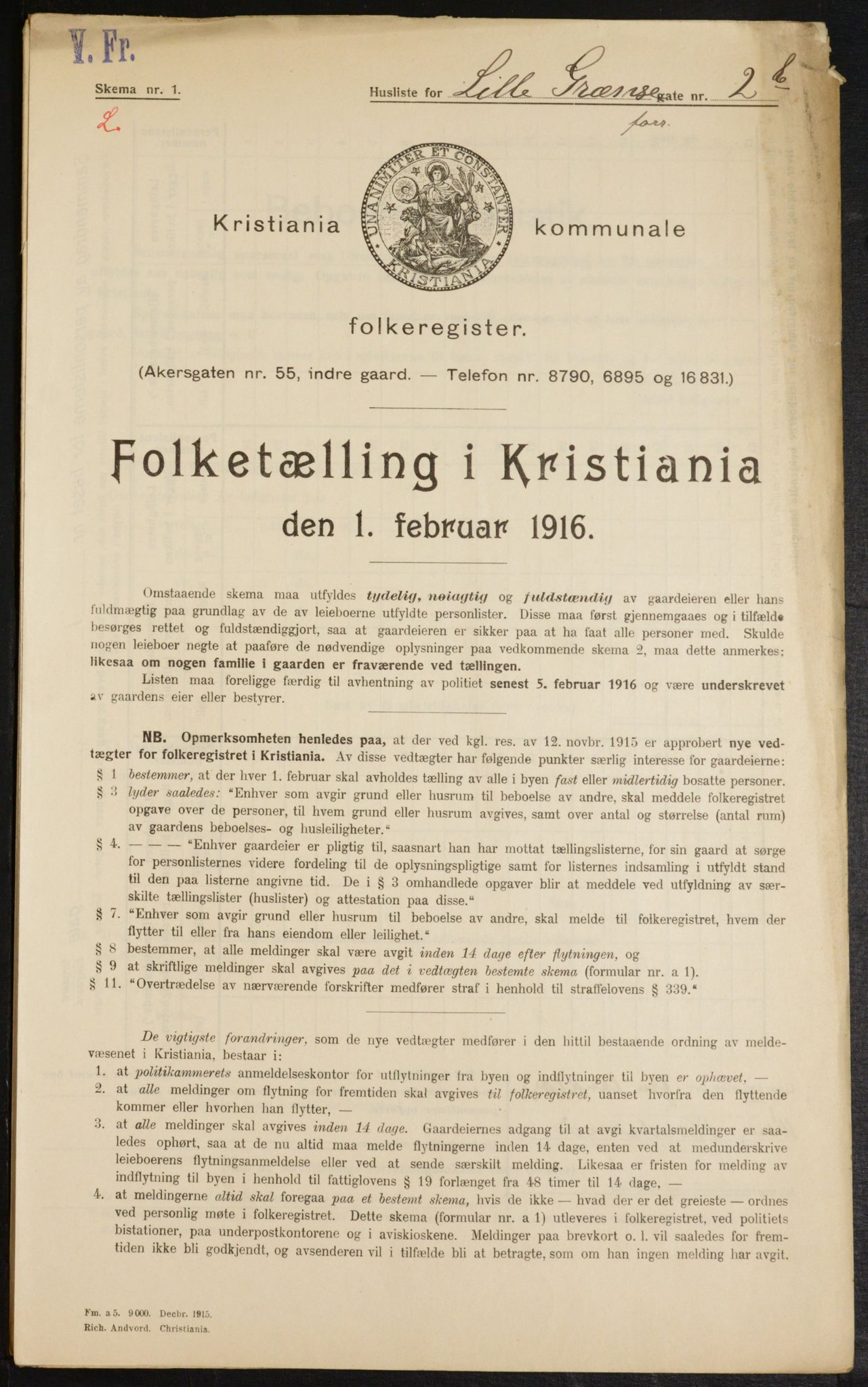 OBA, Municipal Census 1916 for Kristiania, 1916, p. 58845