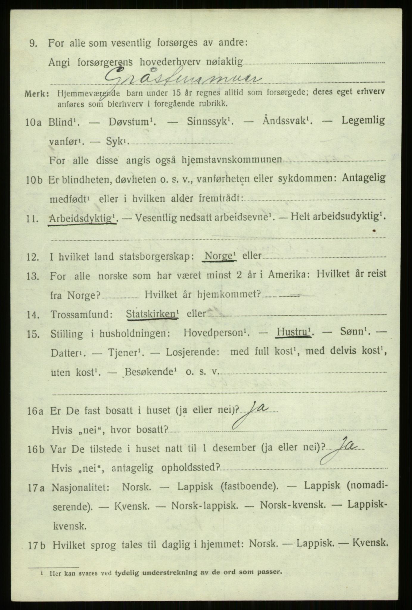 SATØ, 1920 census for Trondenes, 1920, p. 18409