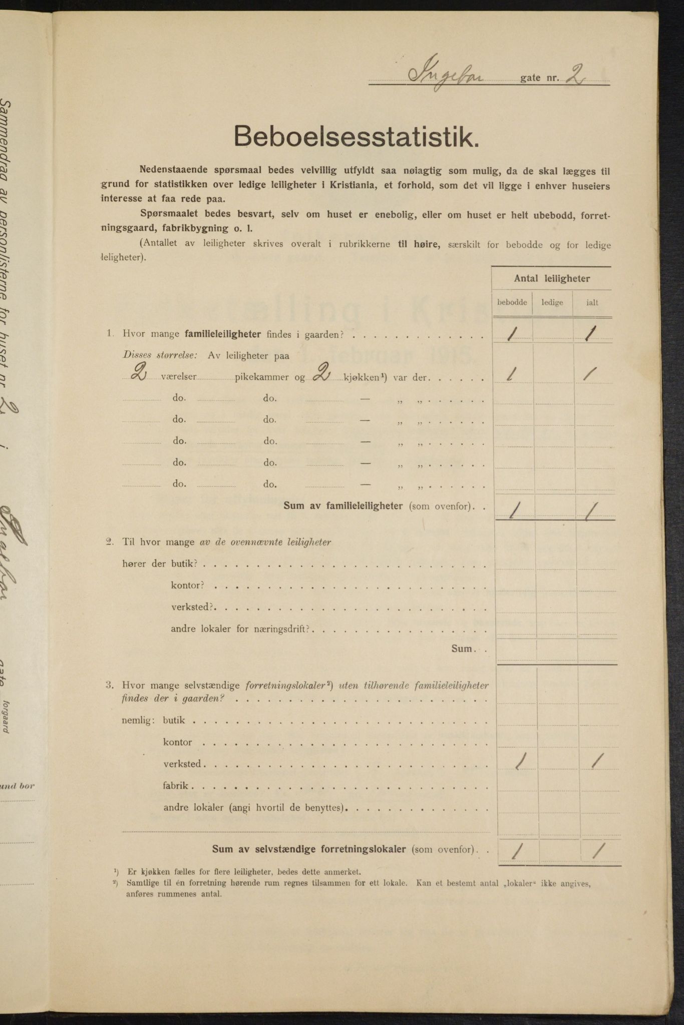 OBA, Municipal Census 1915 for Kristiania, 1915, p. 43206