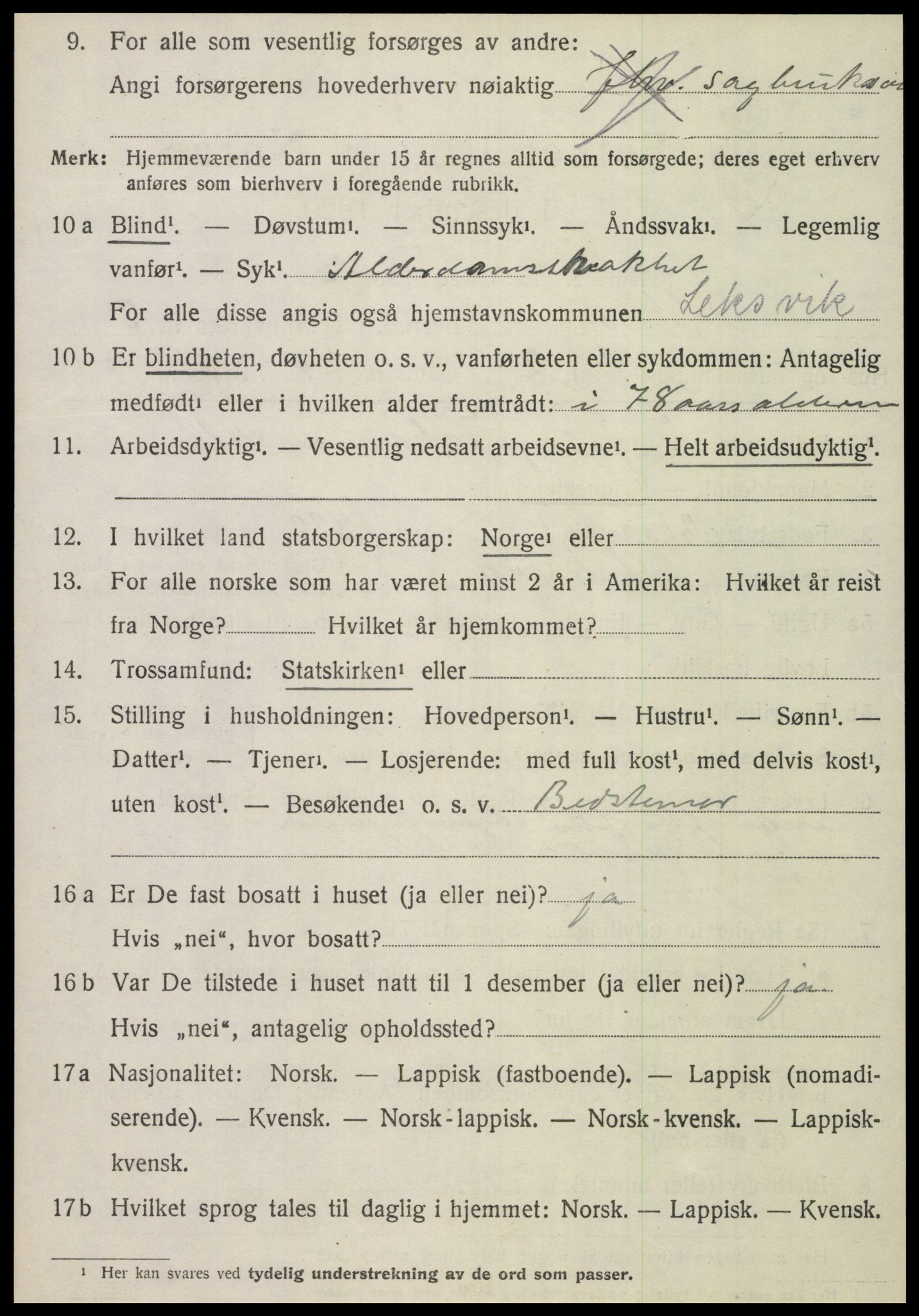 SAT, 1920 census for Otterøy, 1920, p. 1430