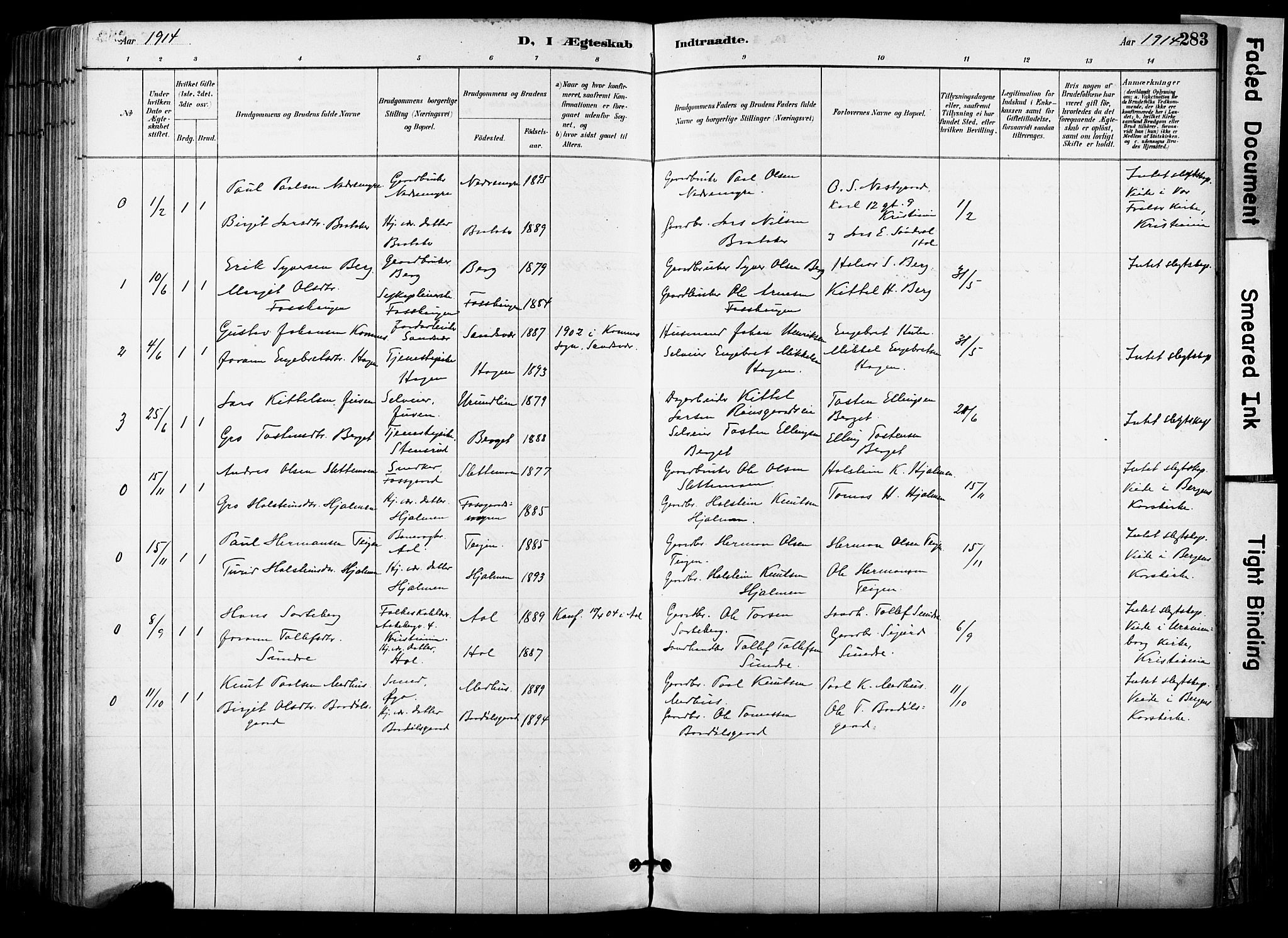 Hol kirkebøker, AV/SAKO-A-227/F/Fa/L0003: Parish register (official) no. I 3, 1887-1918, p. 283