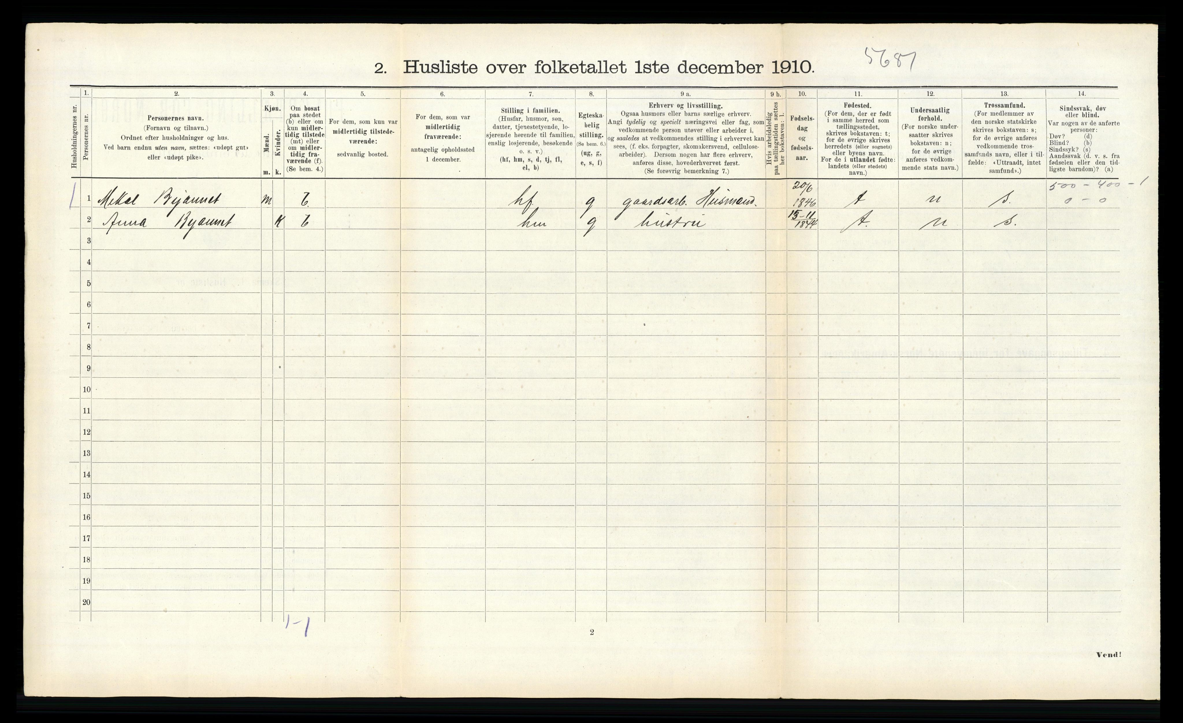 RA, 1910 census for Egge, 1910, p. 154