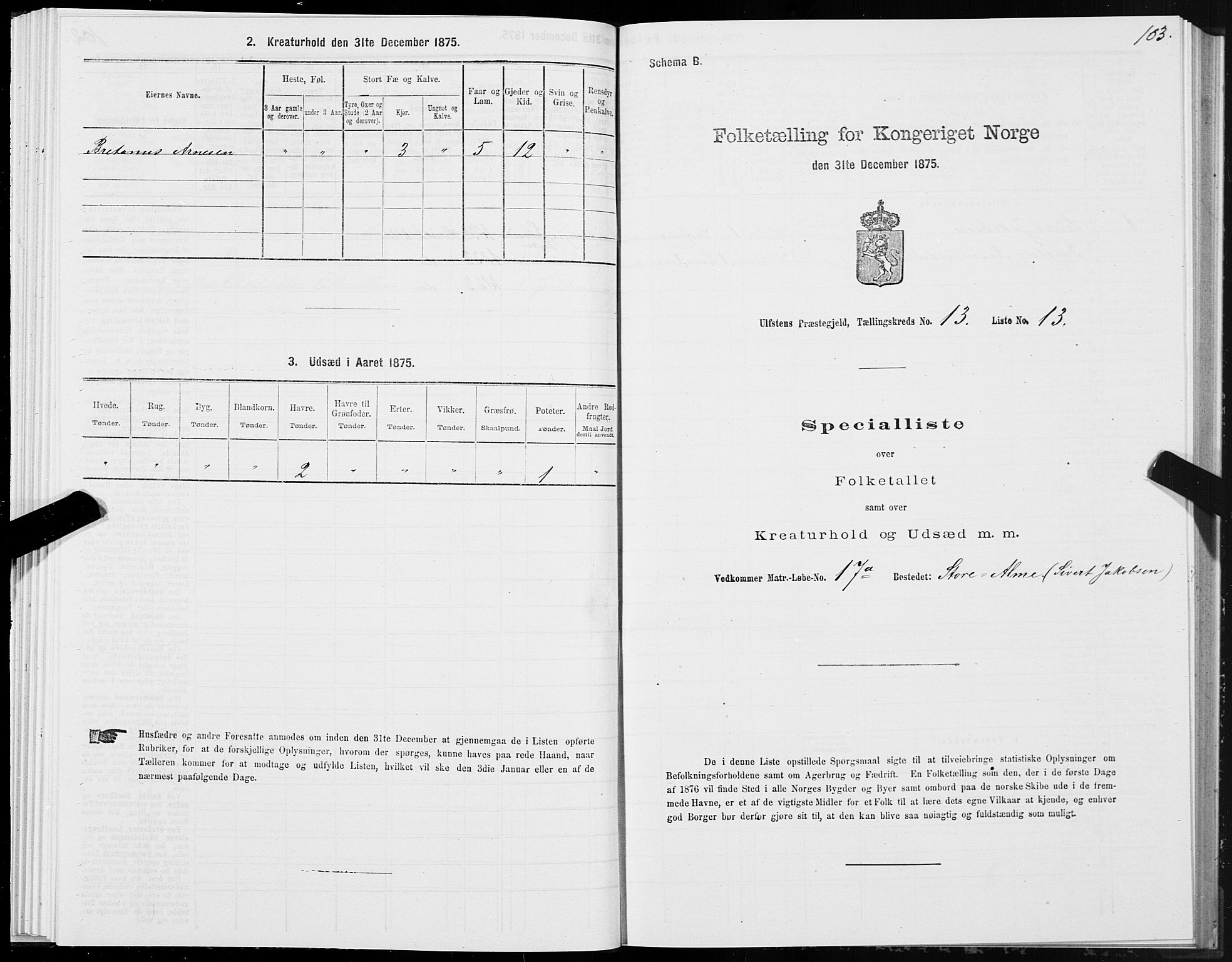 SAT, 1875 census for 1516P Ulstein, 1875, p. 5103