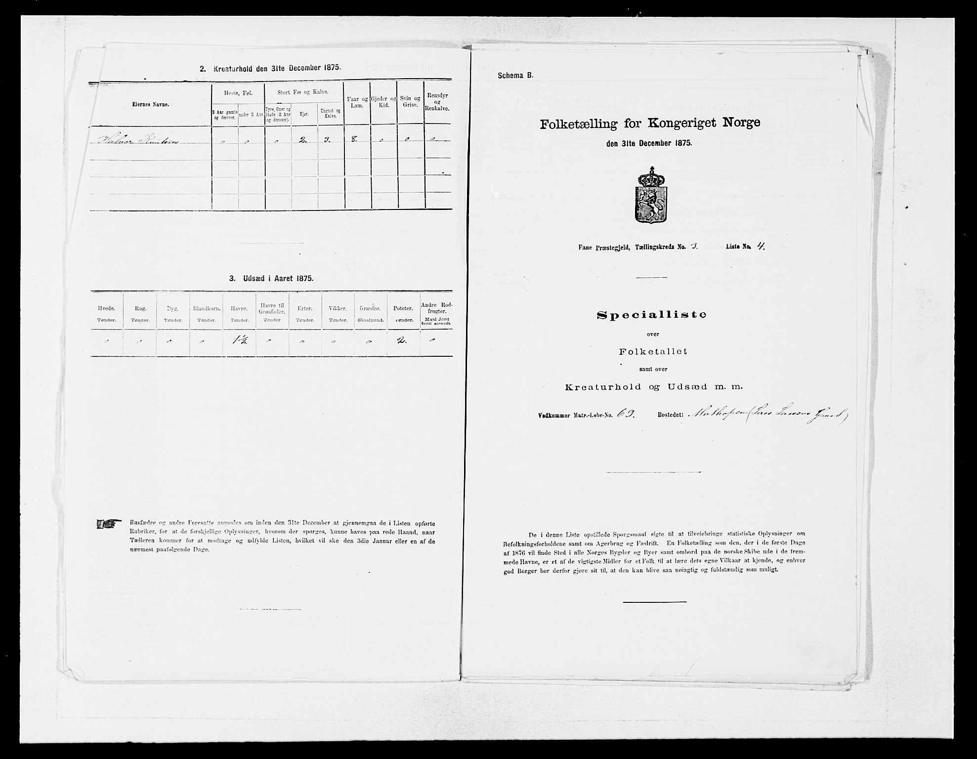 SAB, 1875 census for 1249P Fana, 1875, p. 322