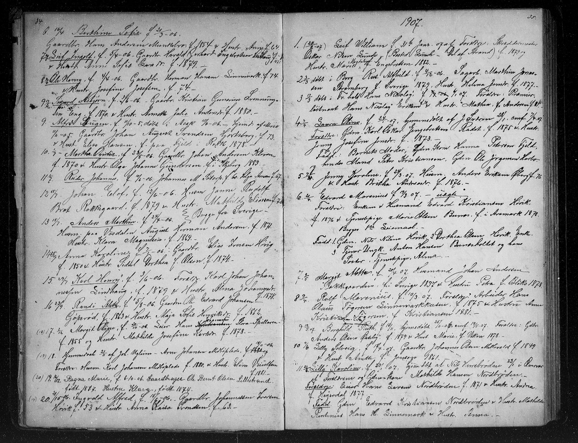 Berg prestekontor Kirkebøker, AV/SAO-A-10902/G/Gc/L0003: Parish register (copy) no. III 3, 1887-1958, p. 34-35