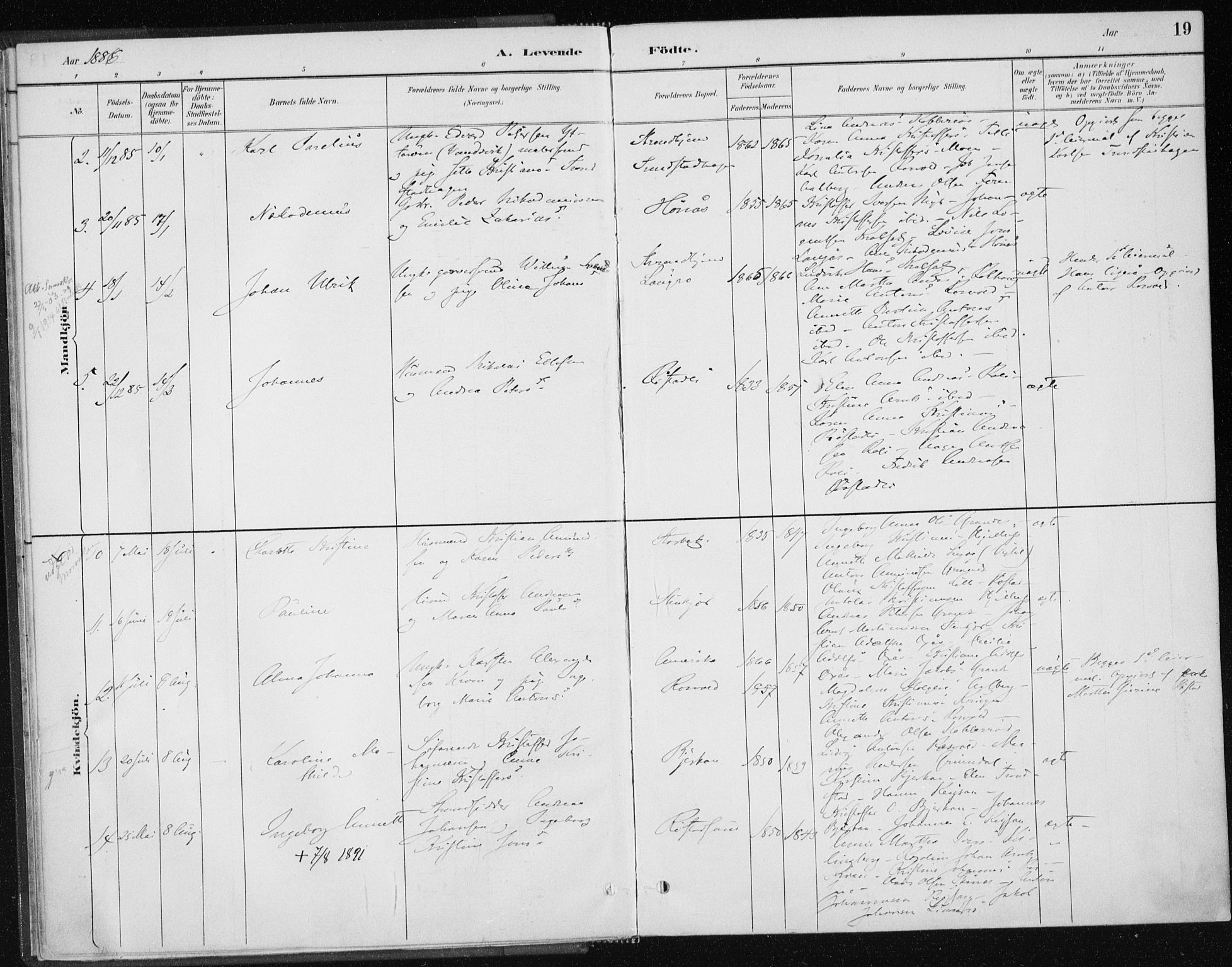 Ministerialprotokoller, klokkerbøker og fødselsregistre - Nord-Trøndelag, SAT/A-1458/701/L0010: Parish register (official) no. 701A10, 1883-1899, p. 19