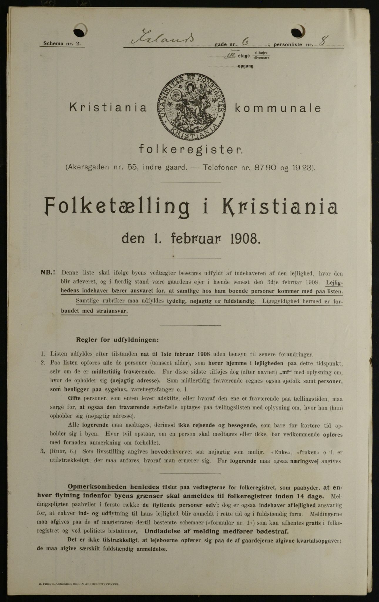 OBA, Municipal Census 1908 for Kristiania, 1908, p. 39979