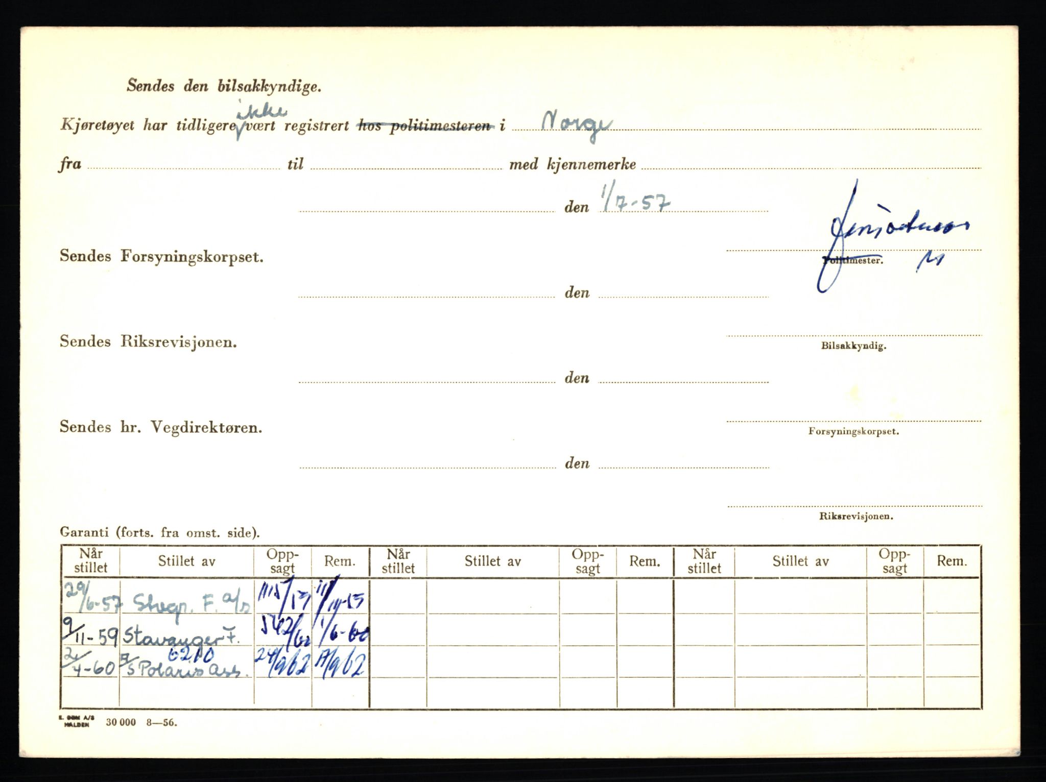 Stavanger trafikkstasjon, AV/SAST-A-101942/0/F/L0004: L-1000 - L-1349, 1930-1971, p. 46